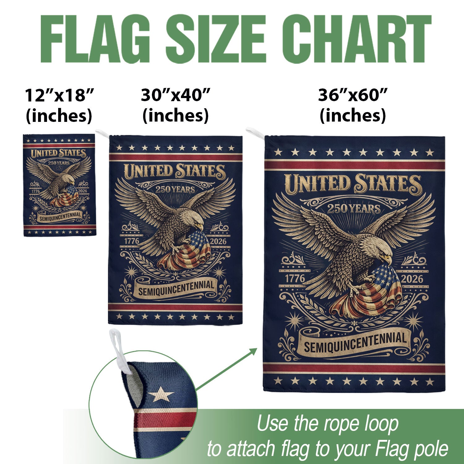America 250th Anniversary 1776–2026 House Flag – Patriotic Eagle USA Double Sided Yard Decor