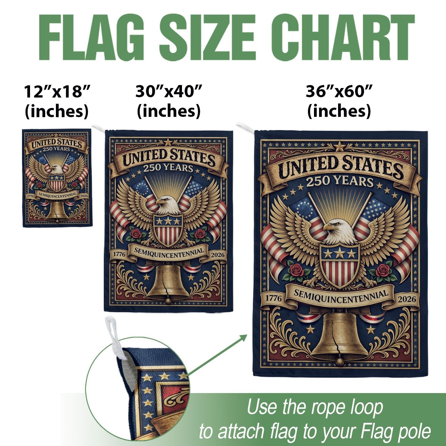 USA 250th Anniversary 1776–2026 House Flag – Majestic Bald Eagle & Stars Stripes Double Sided Banner - Rust Field Wear