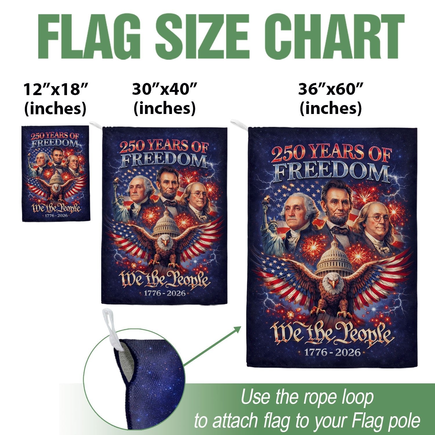 America 250 Years of Freedom 1776-2026 Garden Flag – Founders Washington Lincoln Franklin 250th Anniversary Double Sided Banner - Rust Field Wear
