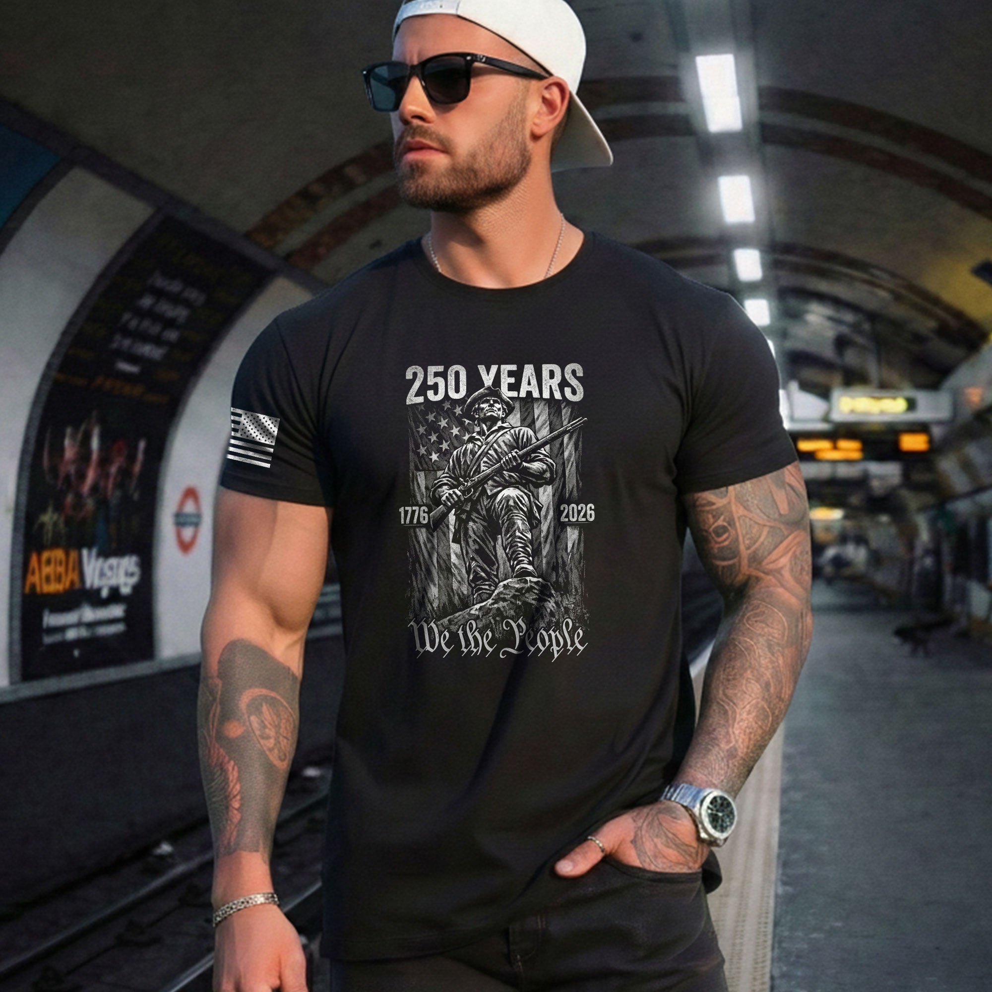 American Revolution 250th Anniversary 1776-2026 T-Shirt – We The People Minuteman Patriotic USA 250 Years Tee - Rust Field Wear