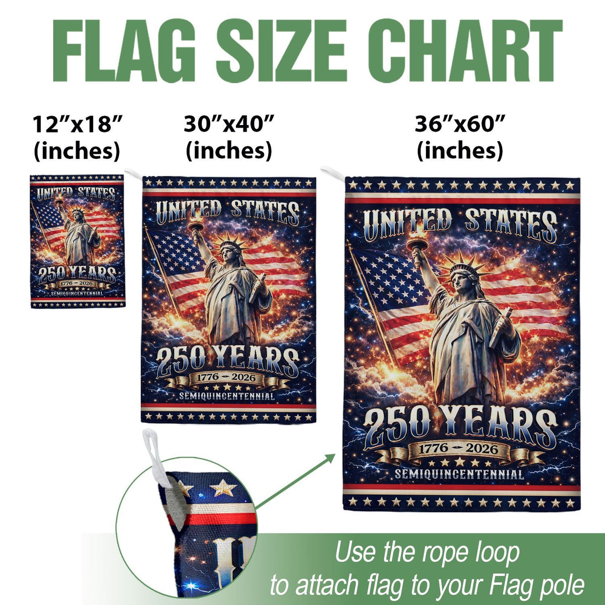 USA 250th Anniversary House Flag 1776-2026 – Statue of Liberty Patriotic Double Sided House Yard Decor - Rust Field Wear