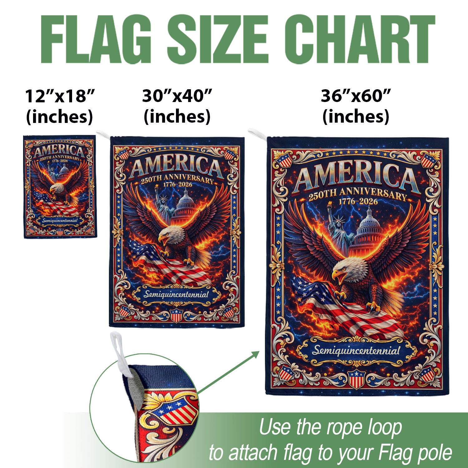 United States 250th Anniversary Garden Flag Patriotic Eagle Statue Of Liberty Yard Decor 12x18inch