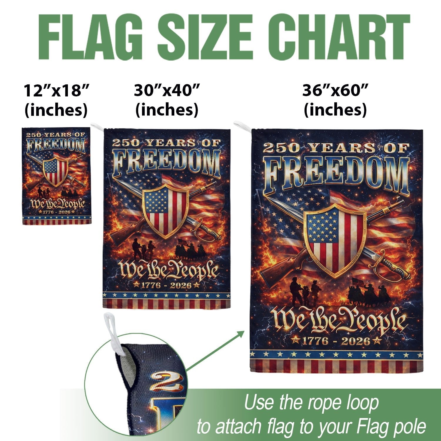 250 Years of Freedom House Flag Patriotic We The People 1776 - 2026 American - Rust Field Wear