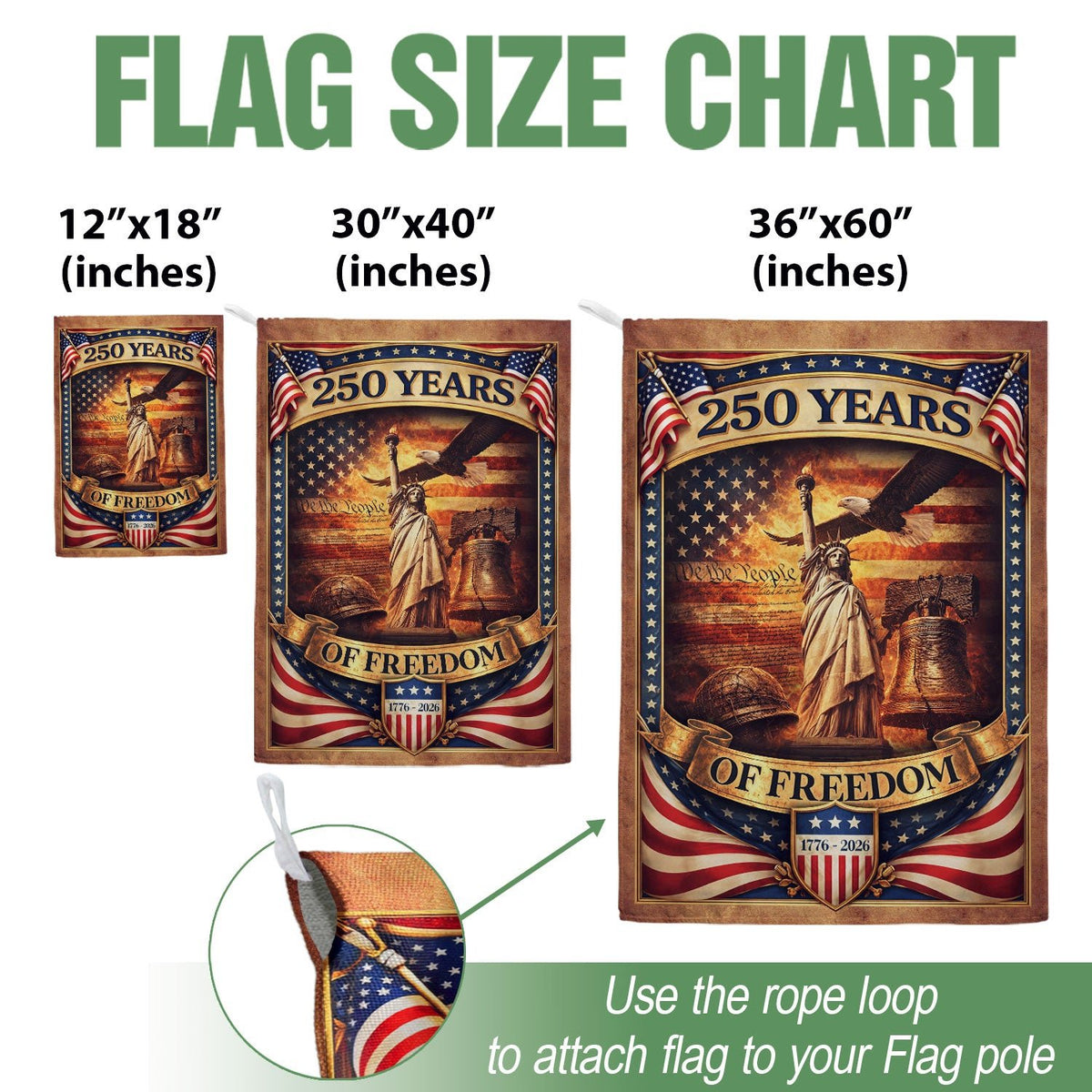 1776-2026 Anniversary Garden Flag 250 Years of Freedom Patriotic Yard Decor - Rust Field Wear