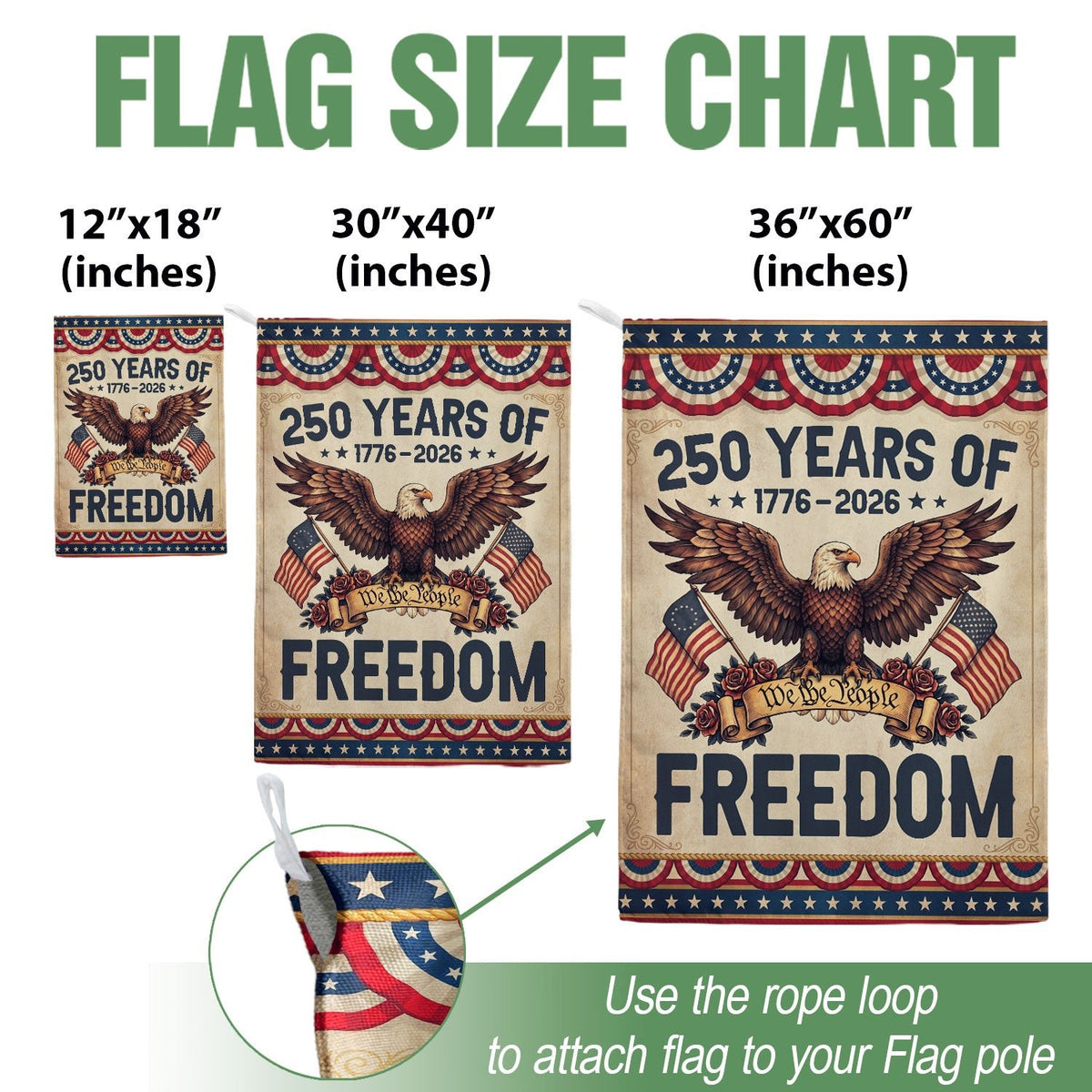250 Years Freedom House Flag We The People Eagle 1776-2026 Patriotic USA 250th Anniversary Flag - Rust Field Wear