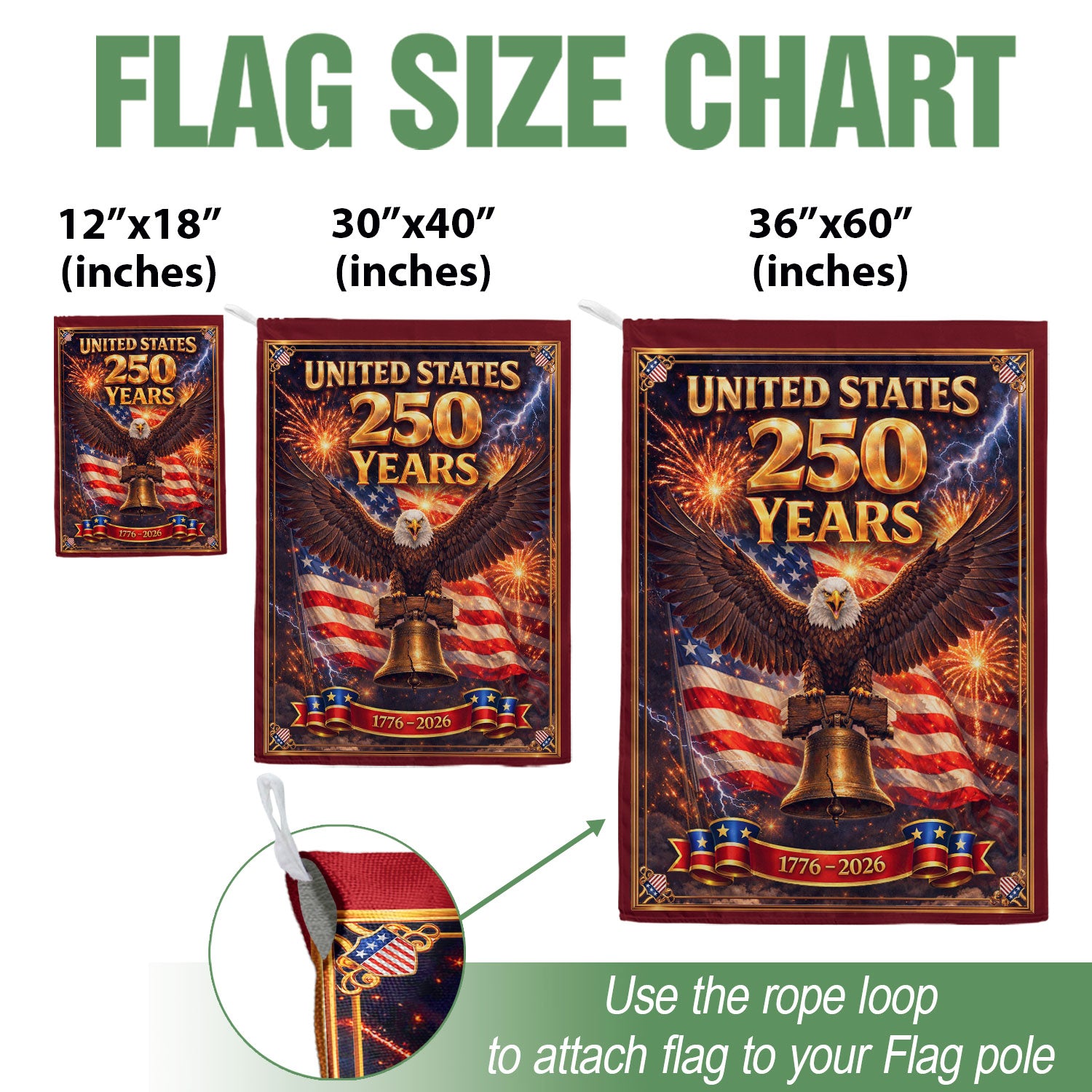 United States 250 Years House Flag - Majestic Eagle & Liberty Bell Patriotic Banner