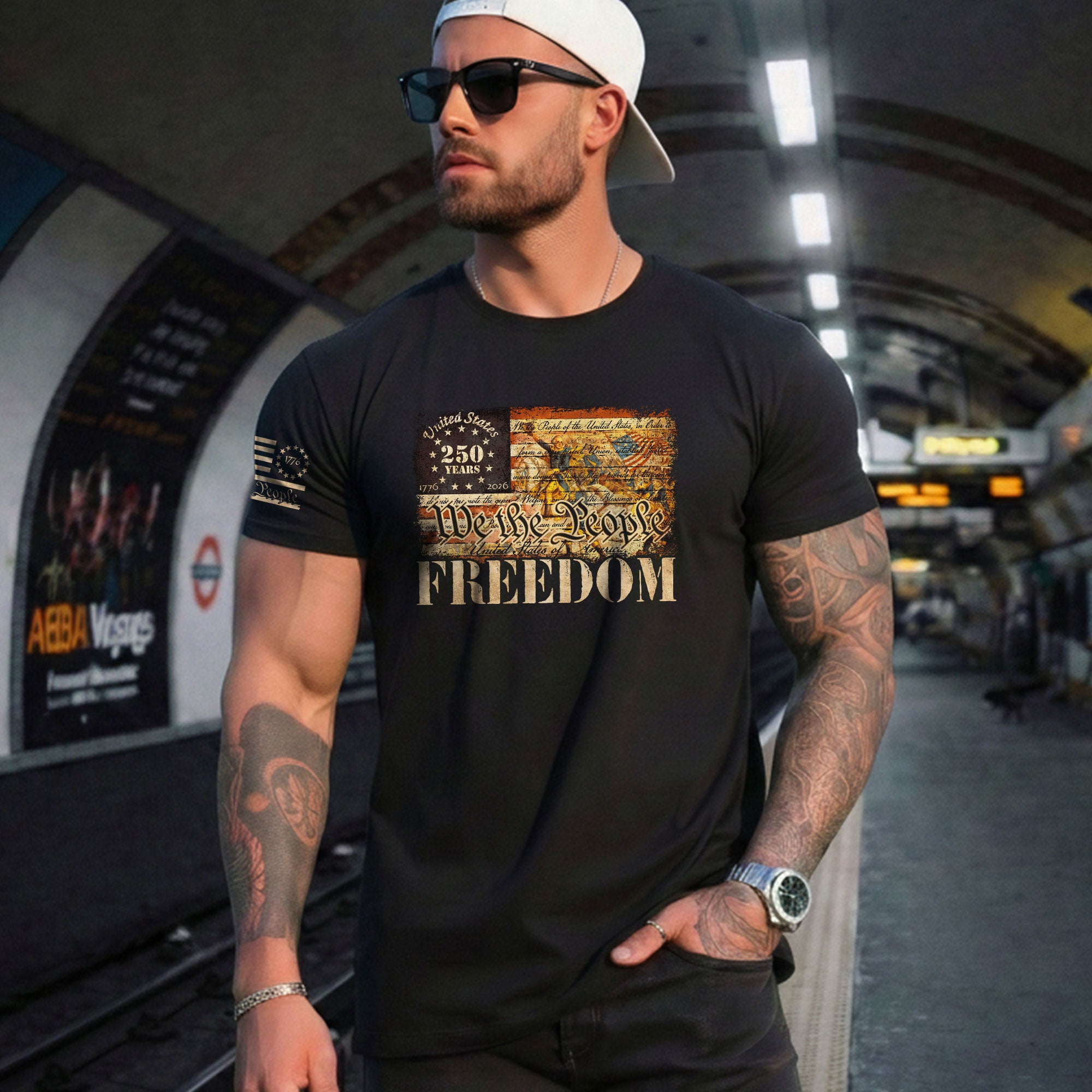 Freedom Shirts for Men, Freedom American Flag Vintage History Patriotic We The People - Patriotic T Shirts - Rust Field Wear