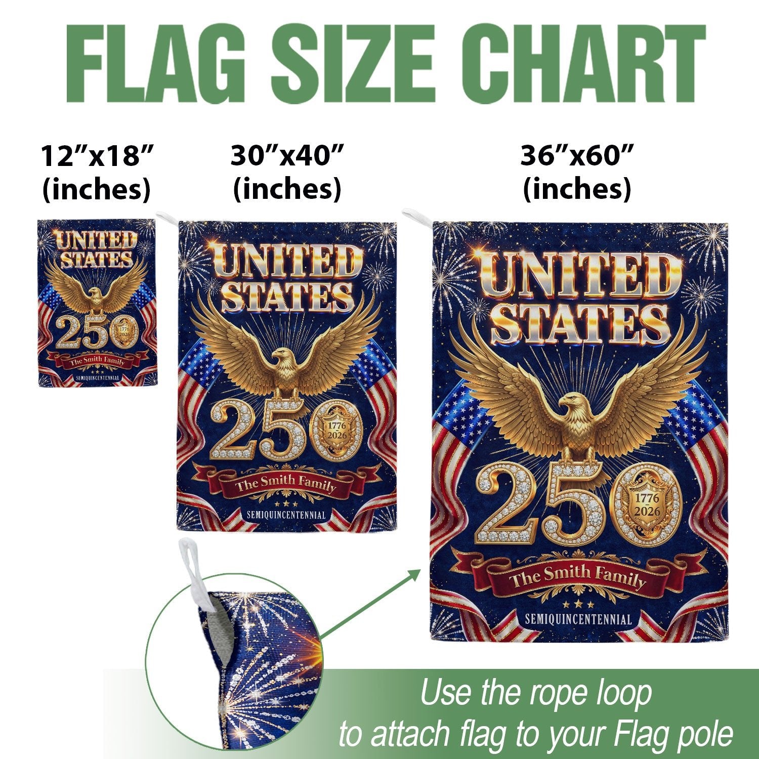 Custom Family Name United States 250 Years Patriot Eagle Garden Flag - 1776-2026 Decor - Rust Field Wear
