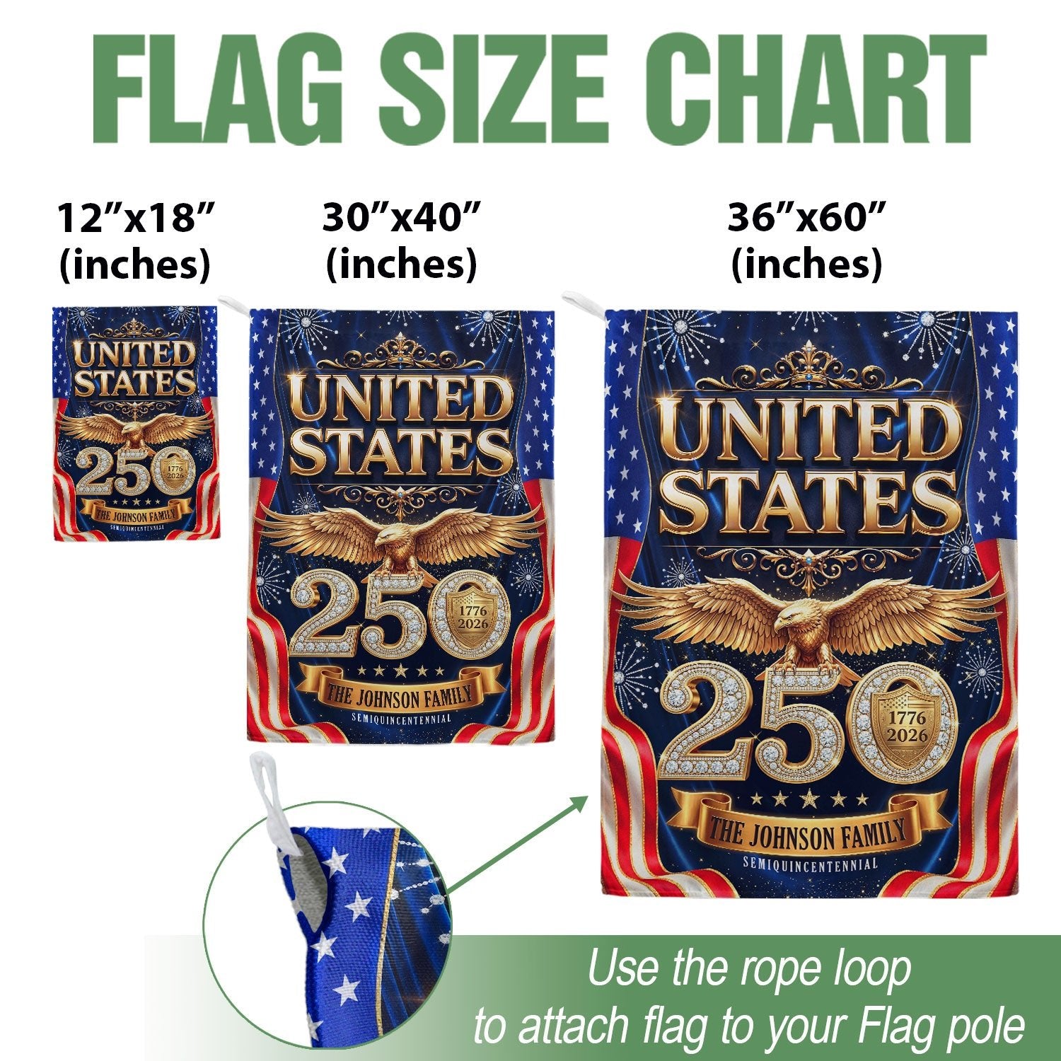 Custom Family Name 1776-2026 United States Patriot Eagle Garden Flag - Anniversary Decor - Rust Field Wear