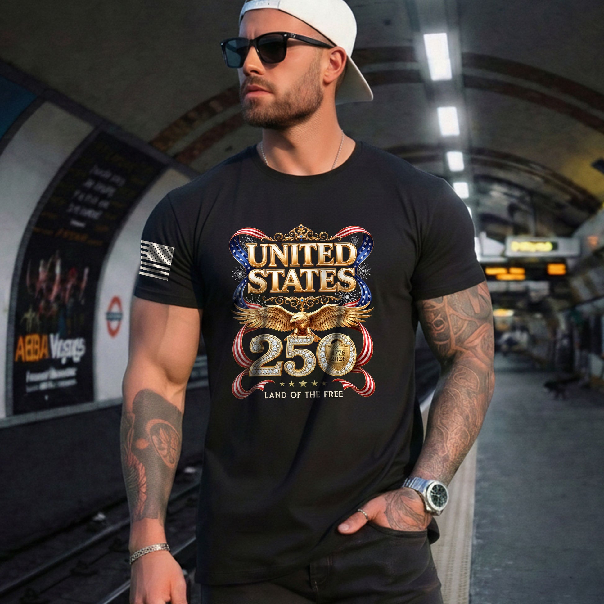 1776-2026 250th Anniversary T-Shirt - United States Golden Eagle Luxury Graphic - Rust Field Wear
