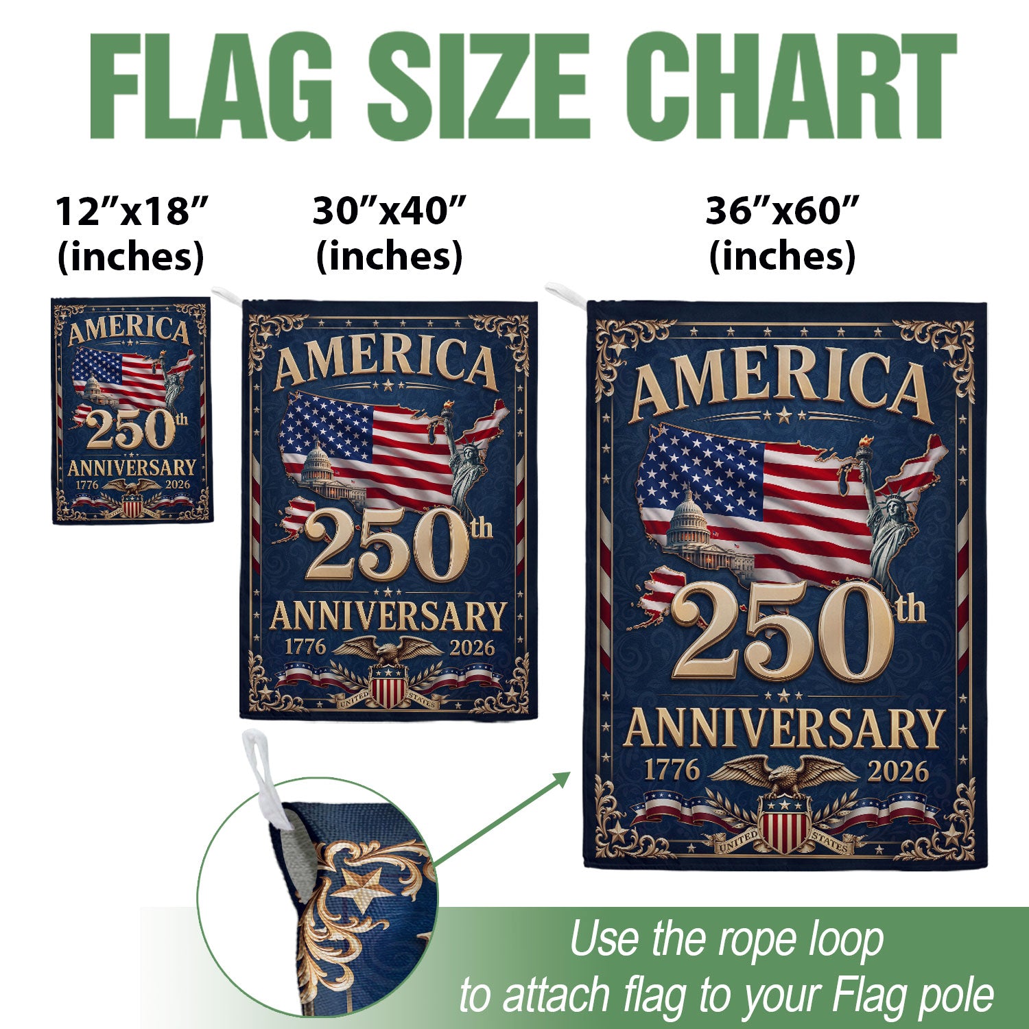 USA 250th Anniversary Garden Flag - 1776-2026 Patriotic Map & Eagle Yard Decor