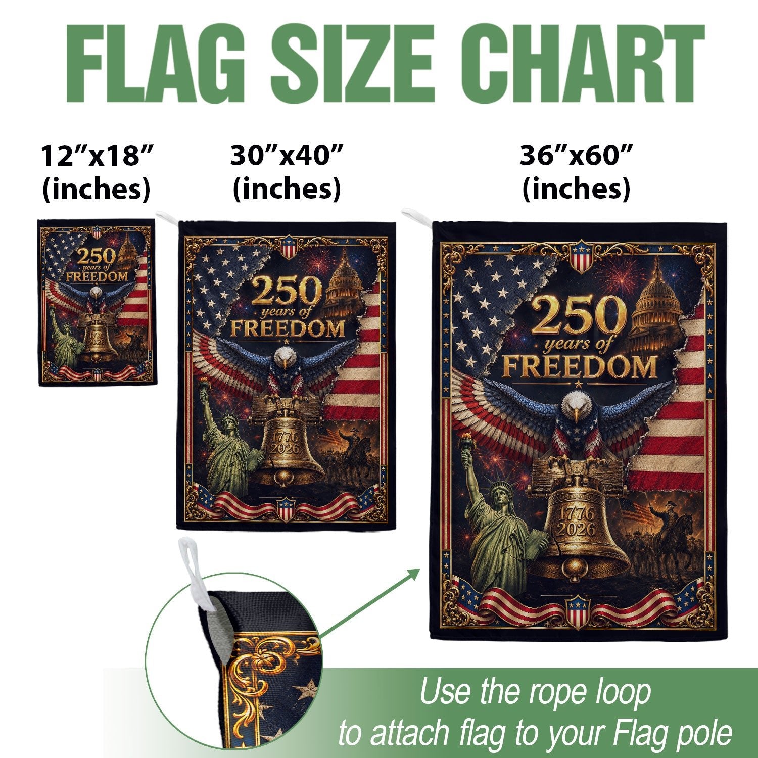 USA 250th Anniversary House Flag 1776-2026 Patriotic Eagle Liberty Icons Commemorative Banner - Rust Field Wear