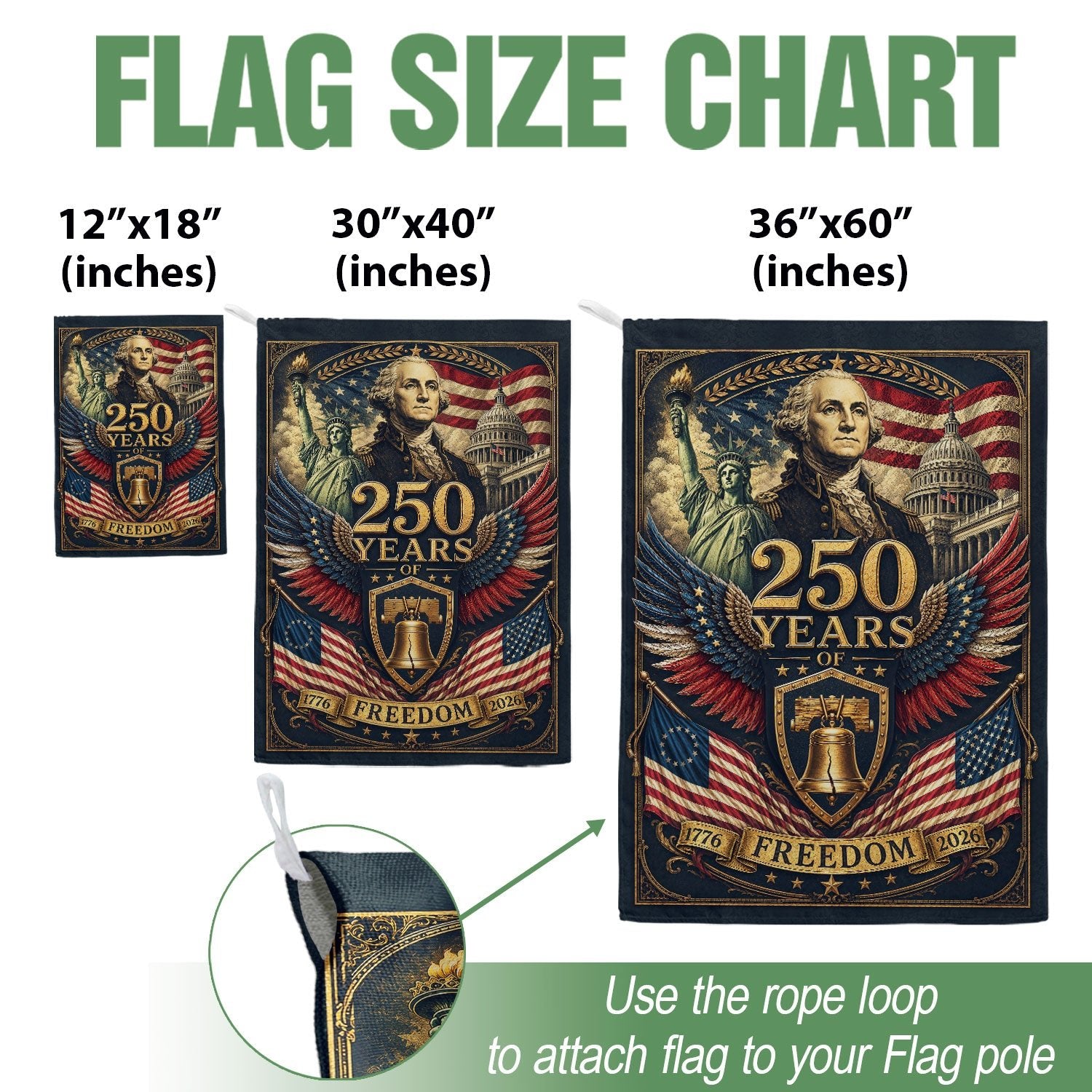 USA 250th Anniversary House Flag 1776-2026 Patriotic George Washington Liberty Icons Banner - Rust Field Wear