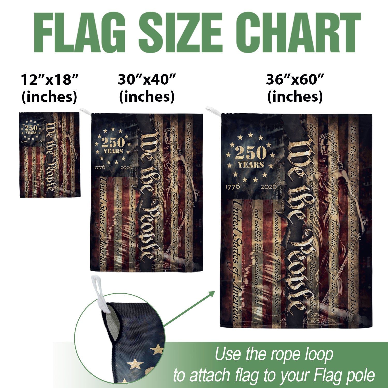 House Flag 1776-2026 US Constitution We The People Patriotic 250 Years Banner