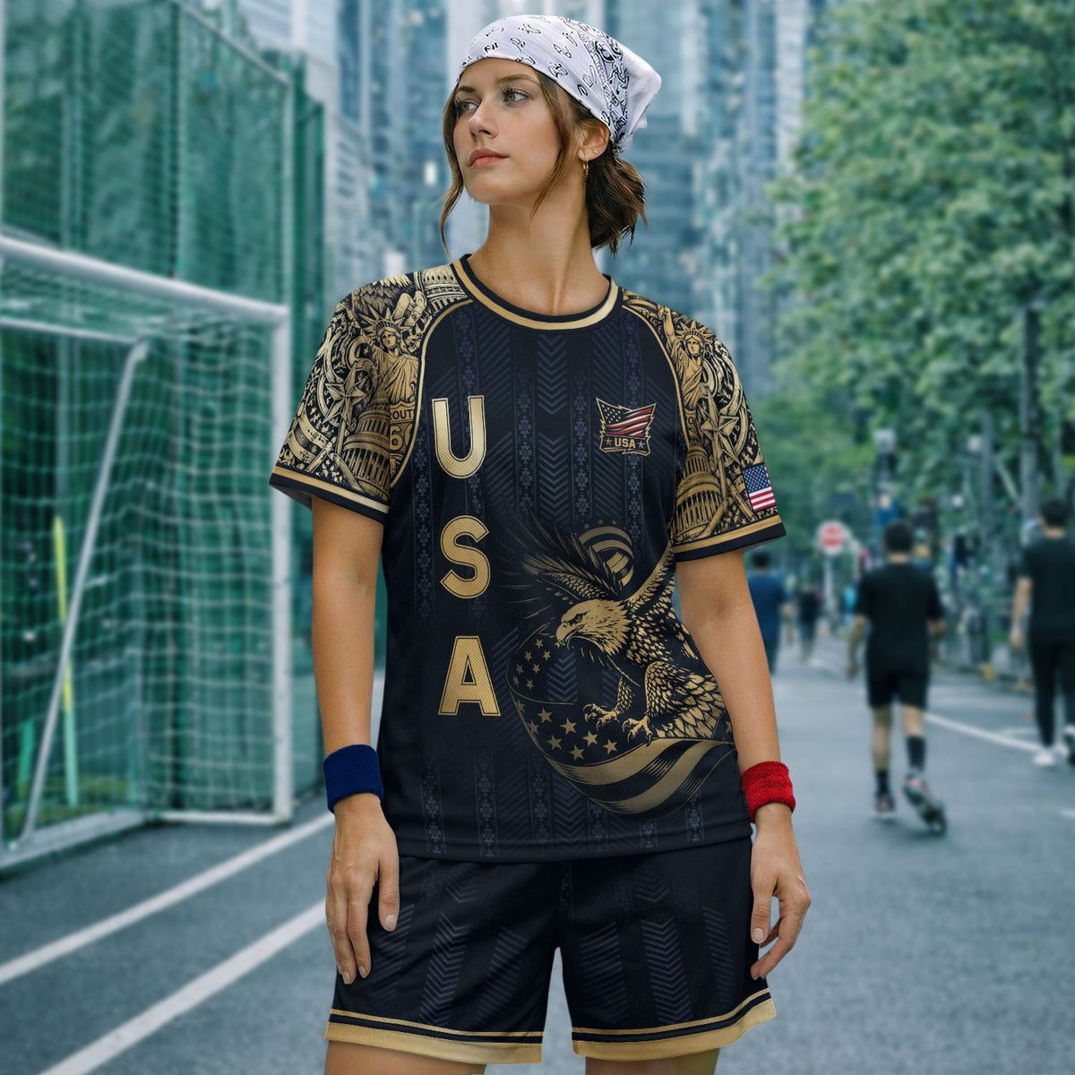Adult Soccer Jersey Blue Edition Elite Eagle Emblem Patriotic Athletic Sport Top - Rust Field Wear