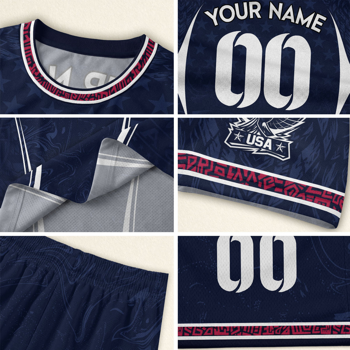 Personalized Youth Soccer Jersey Style Custom Name Number USA Kids Starry Active Top - Rust Field Wear