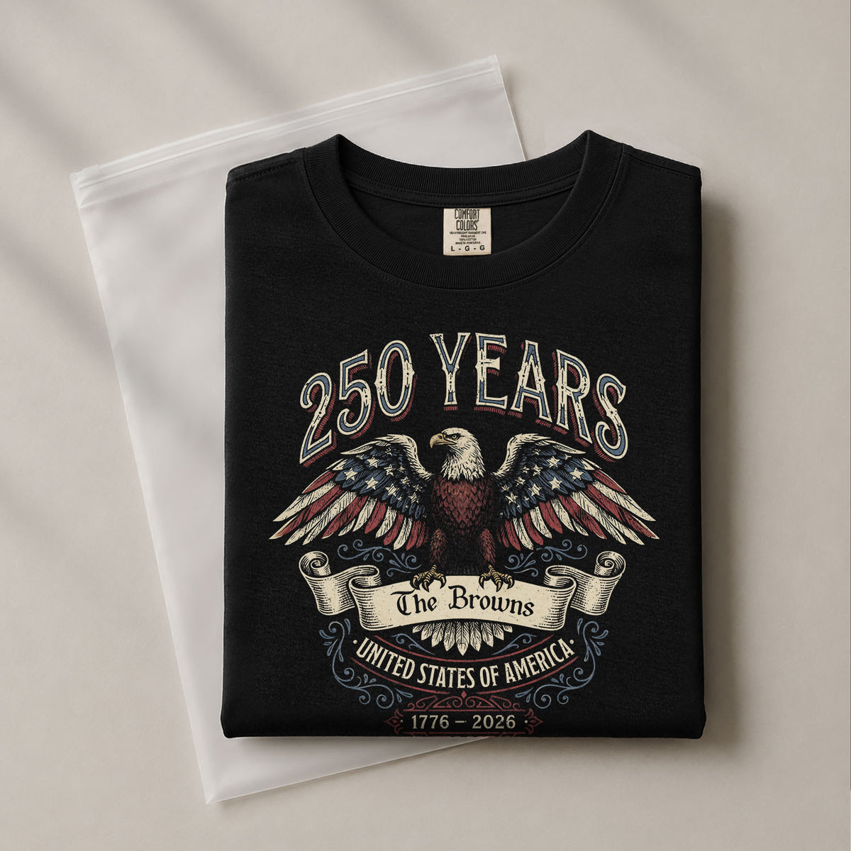 Family Name Custom Holiday Shirts Personalized USA 250 Years Freedom Men Women Tee - Rust Field Wear