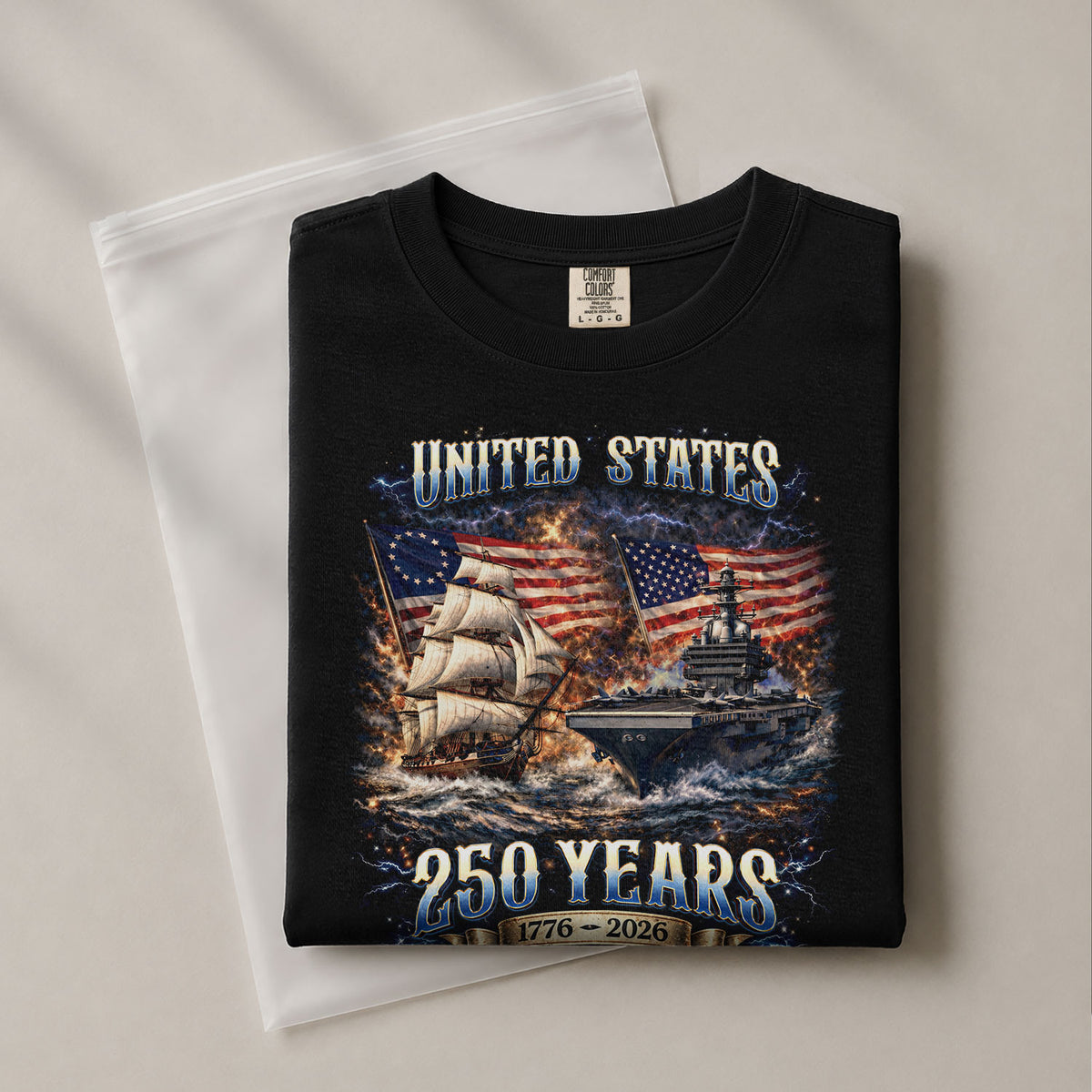 Warship Sailing Vessel Holiday Graphic Tee Customized Custom Family Name USA Shirts - Rust Field Wear