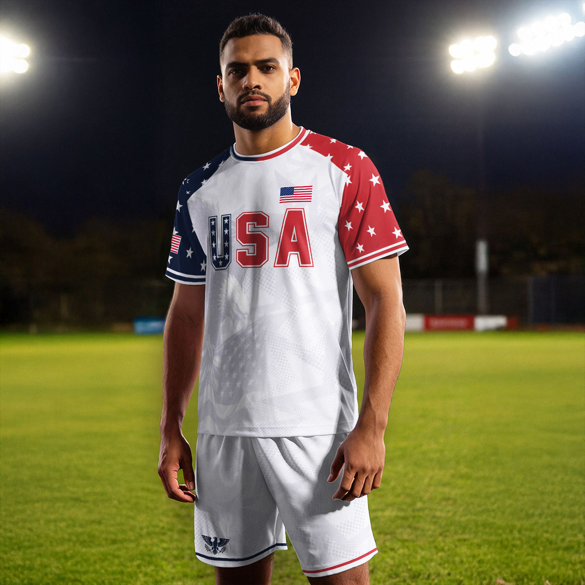 USA Soccer Jersey Adult Patriotic Eagle Shirt American National Football Team Tee