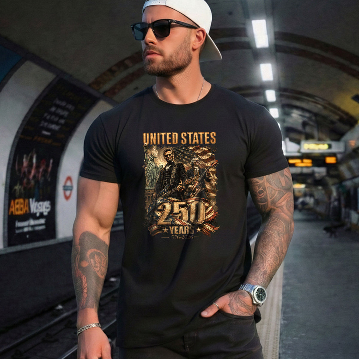 Patriotic 1776-2026 Presidents T Shirt - Lincoln Washington Graphic Unisex Top Item - Rust Field Wear