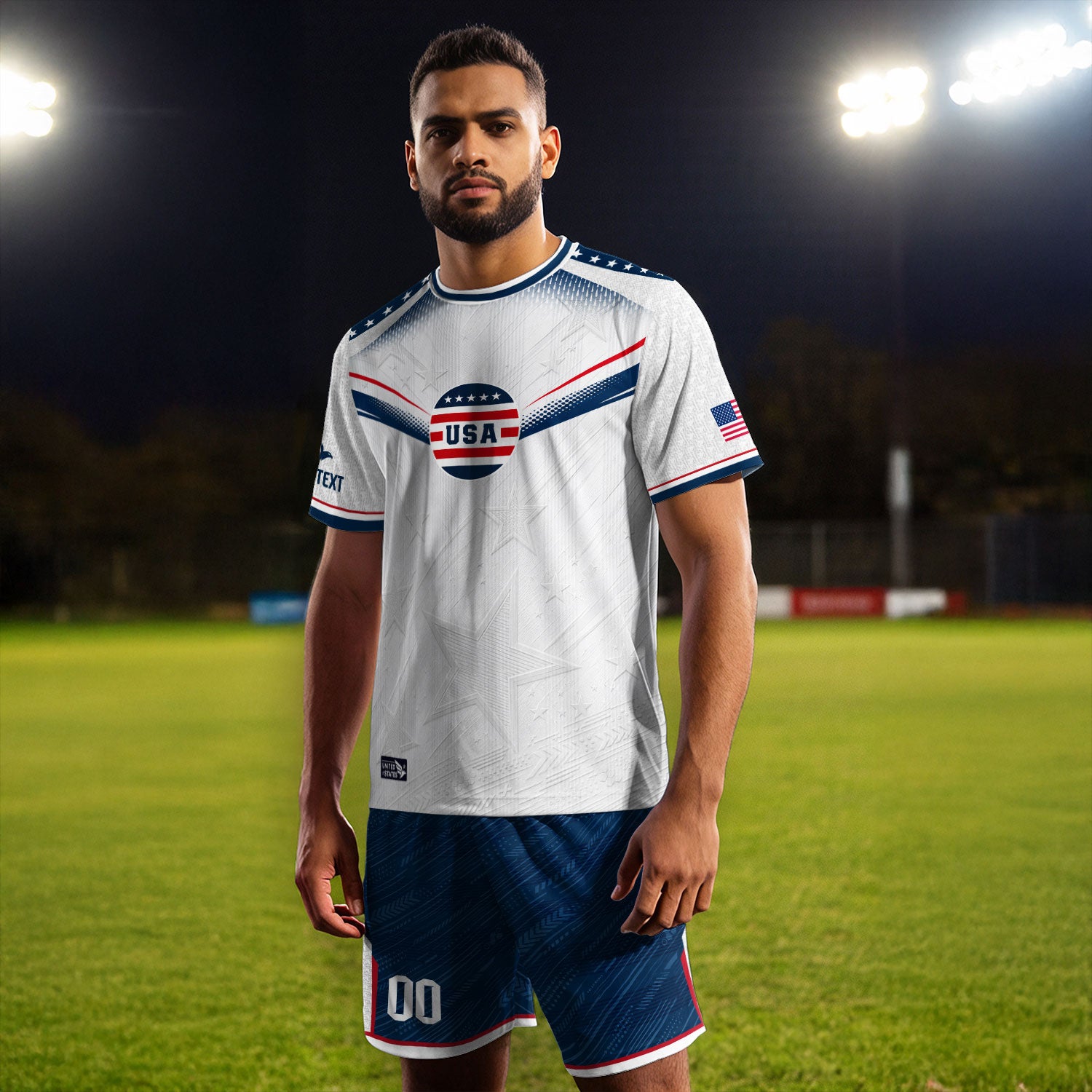 Personalized USA White Soccer Jersey - Custom Name & Number Patriotic Sports Gear
