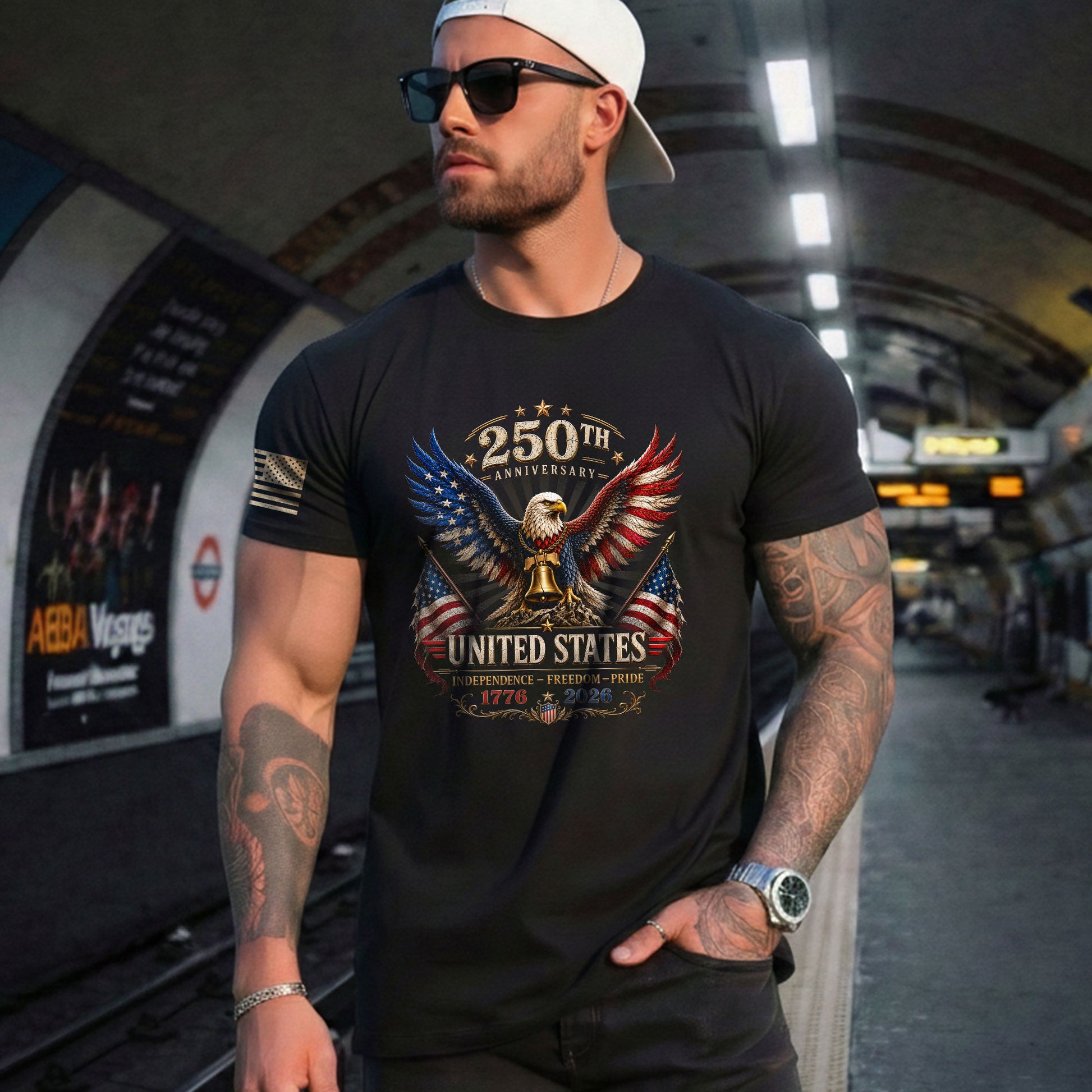Patriotic Eagle Flag Shirt 250th Anniversary 1776-2026 United States Graphic Tee Apparel - Rust Field Wear