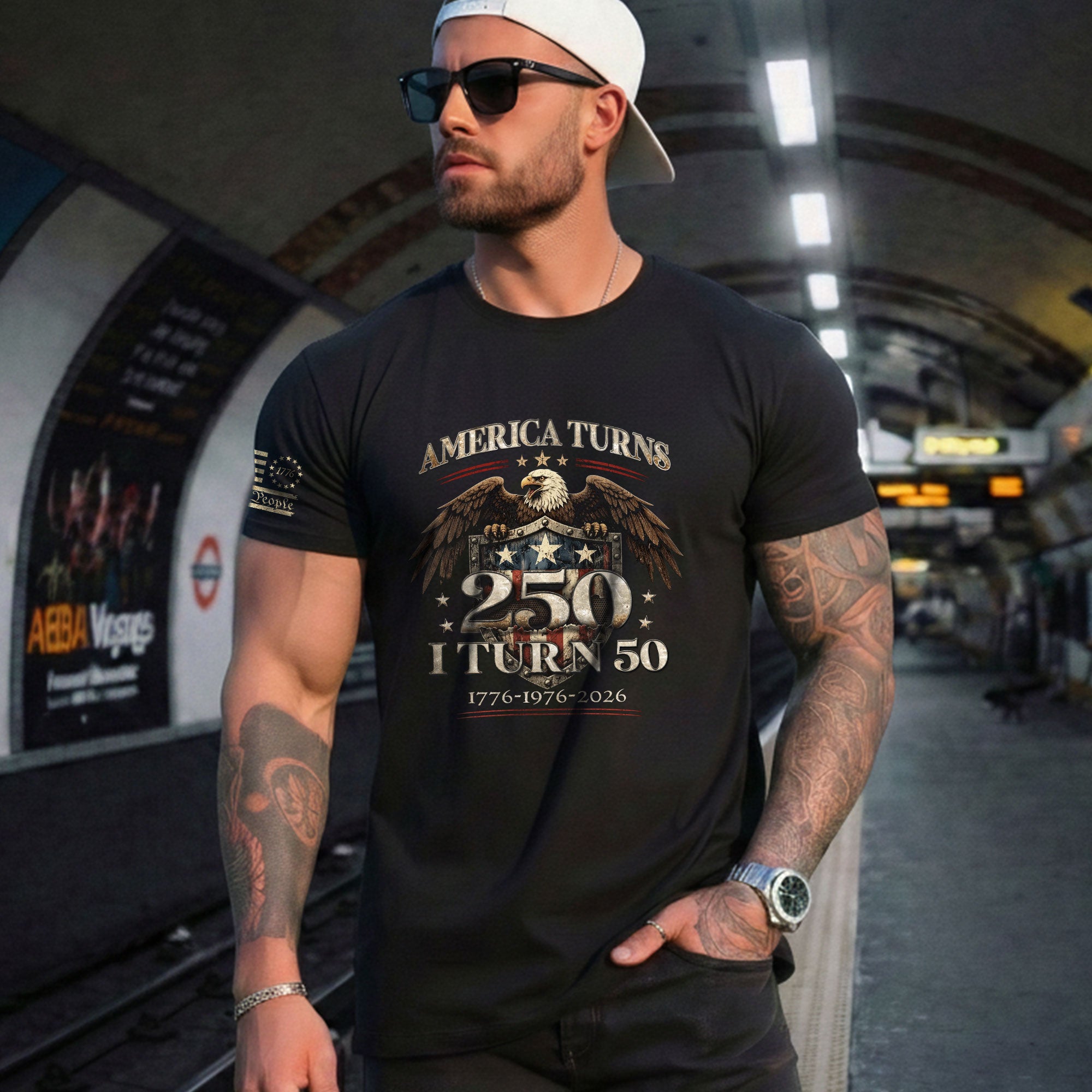 50th Birthday T-Shirt 1976 Vintage Eagle Graphic Tee Patriotic Gift for Men Women 2026 - Rust Field Wear