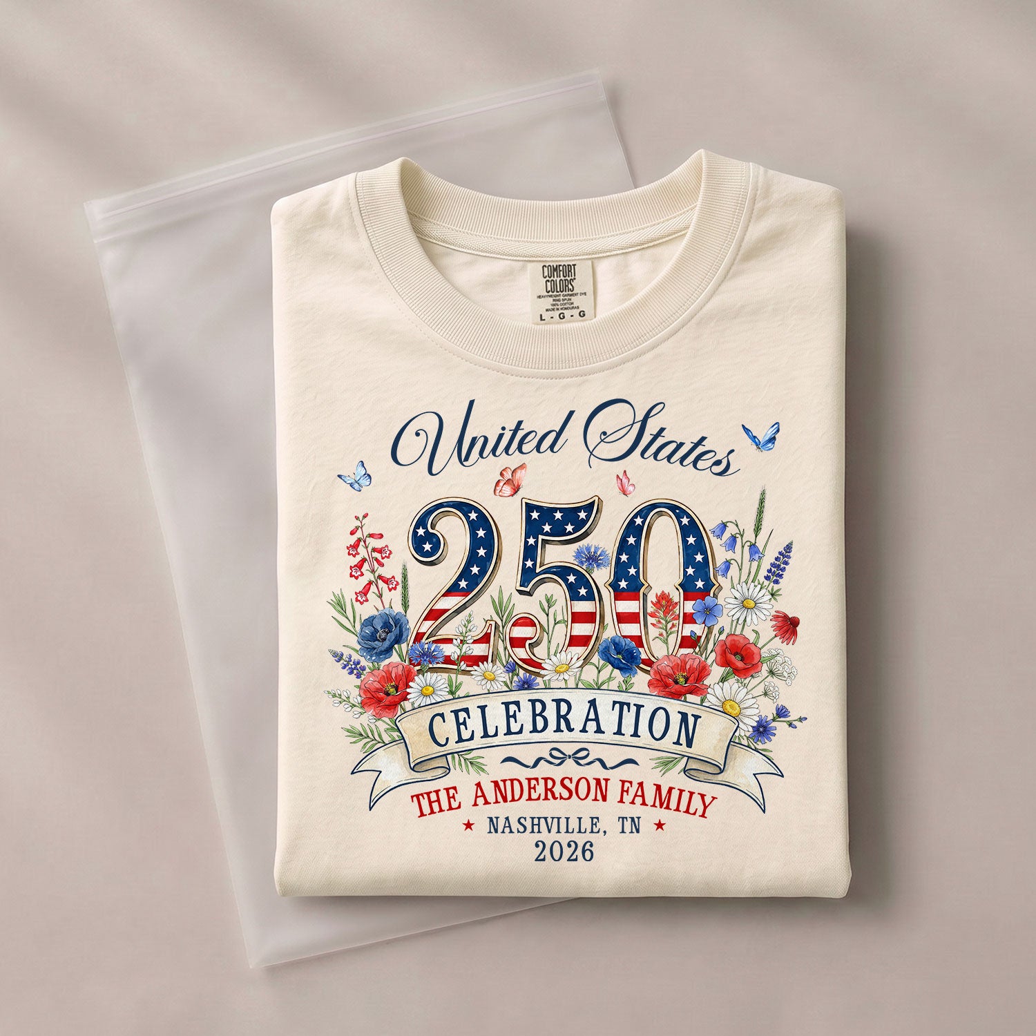 Custom Family Shirt United States Celebration 2026 250th Anniversary Patriotic Floral Gift - Rust Field Wear