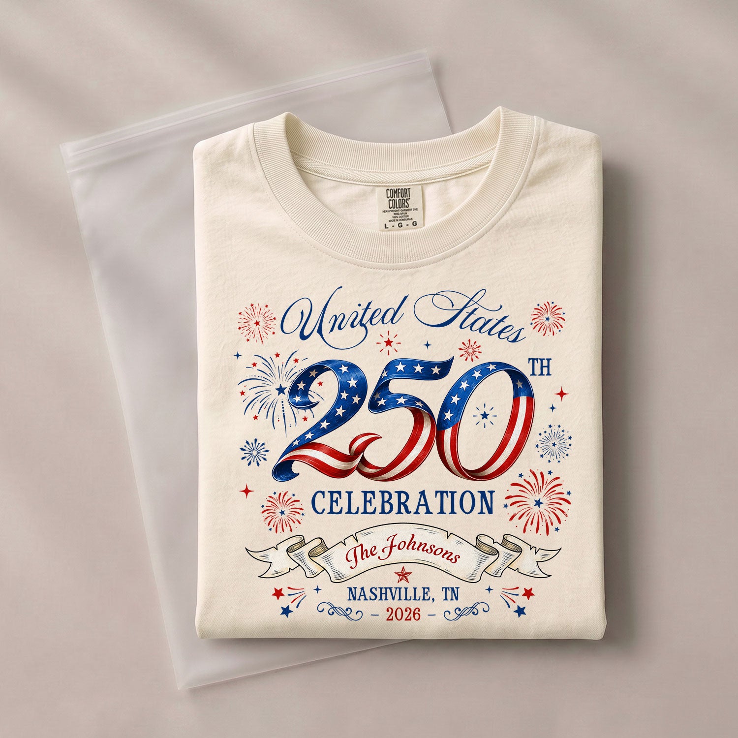 Custom Family Shirt 4th of July Patriotic United States Celebration 2026 250th Vintage Ribbon - Rust Field Wear