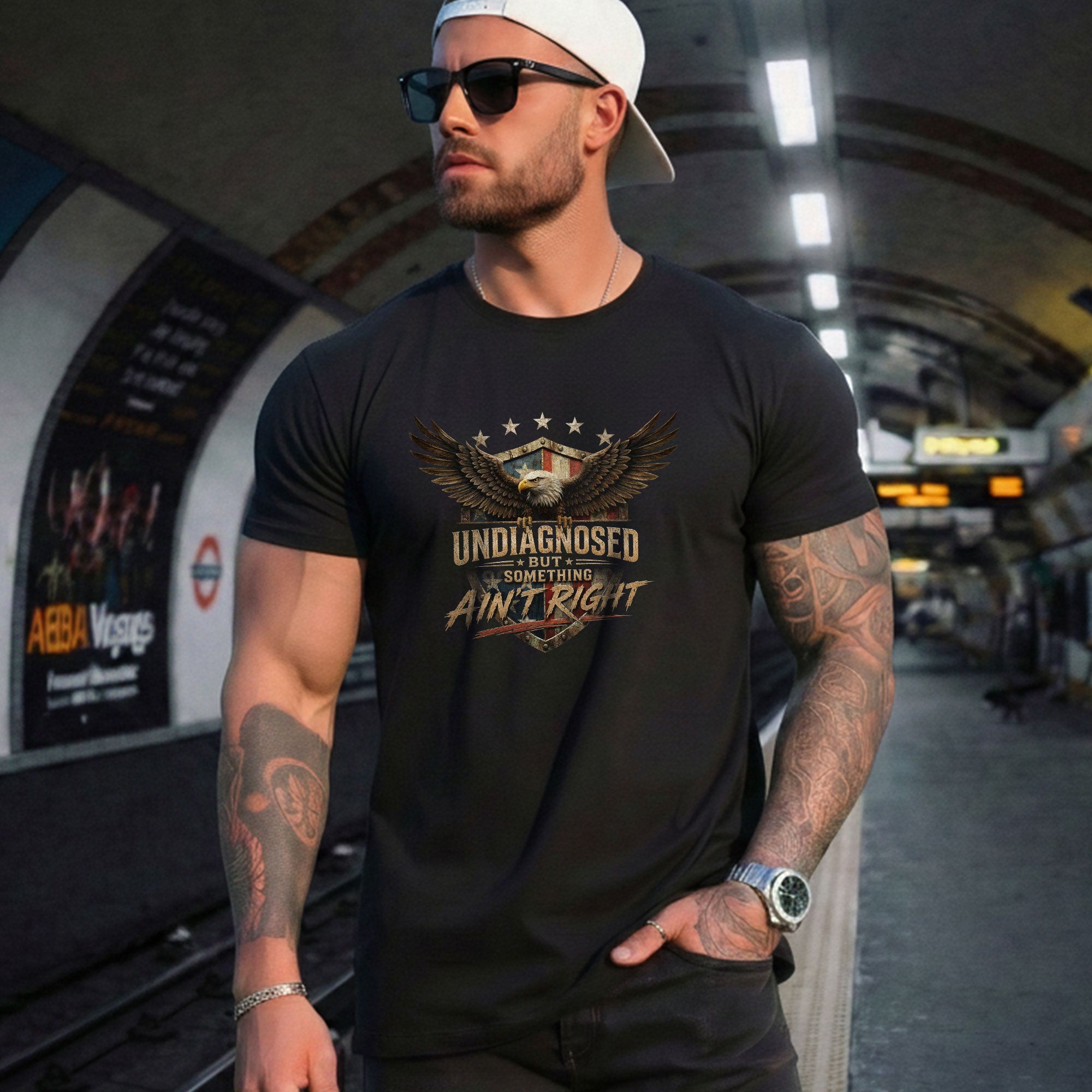Undiagnosed But Something Ain't Right Tshirt - Patriotic Eagle Chronic Illness Tee - Rust Field Wear