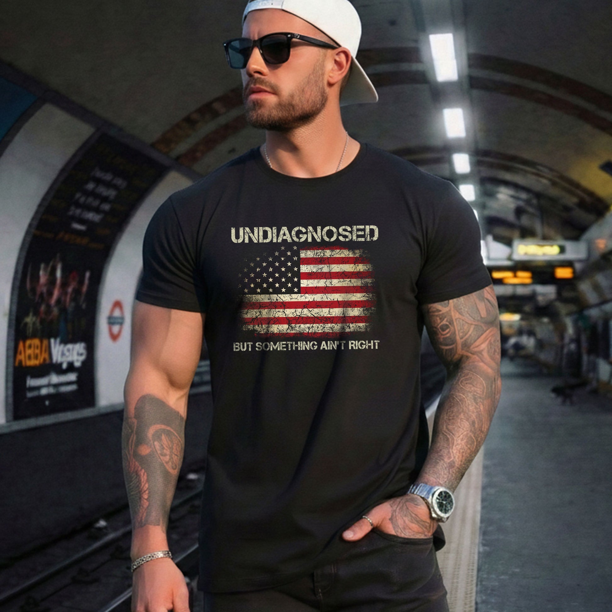 Undiagnosed But Something Ain't Right Tshirt - American Flag Chronic Illness Tee - Rust Field Wear