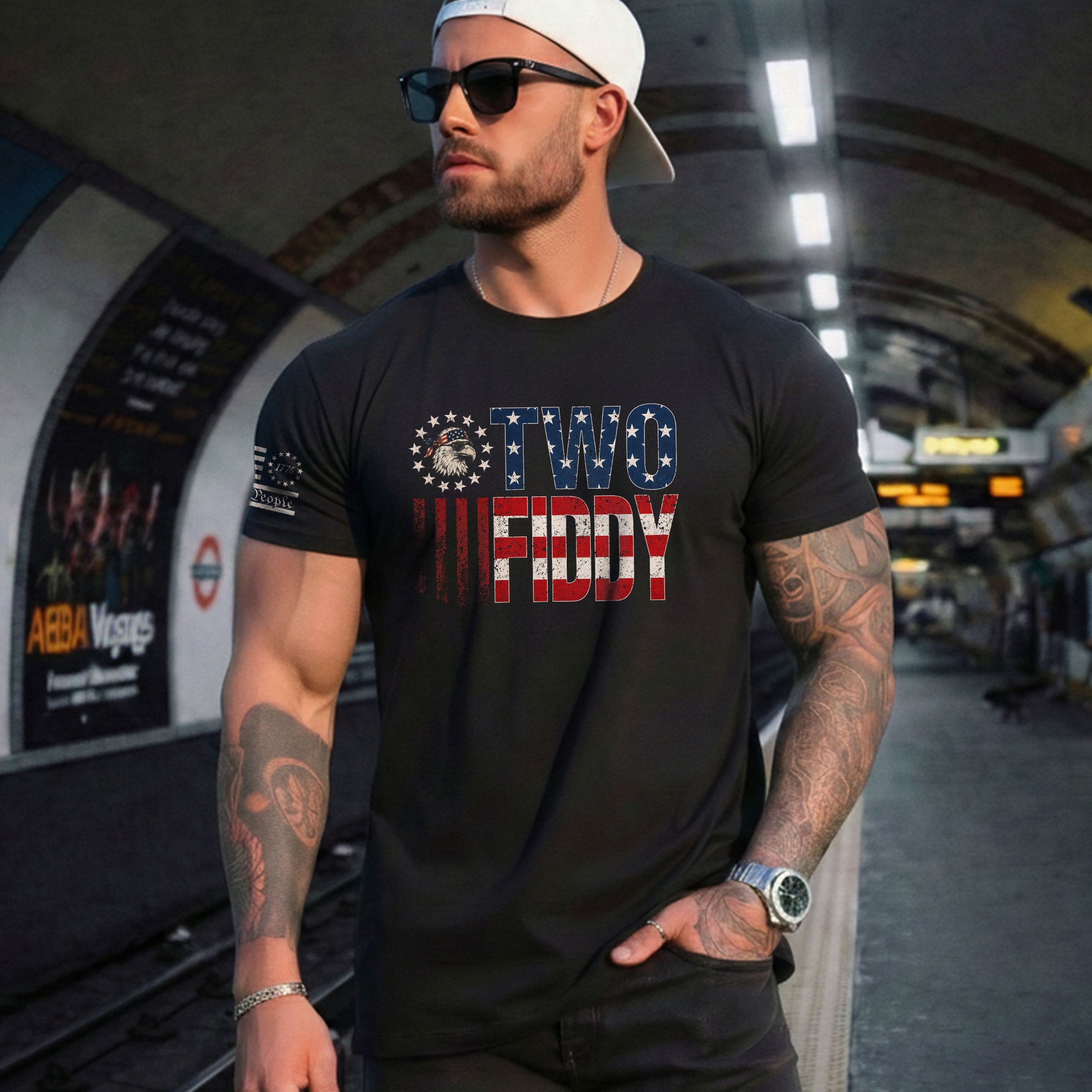 Two Fiddy Star-Spangled Graphic Tee - Patriotic 250th Anniversary Vintage Cotton Shirt - Rust Field Wear
