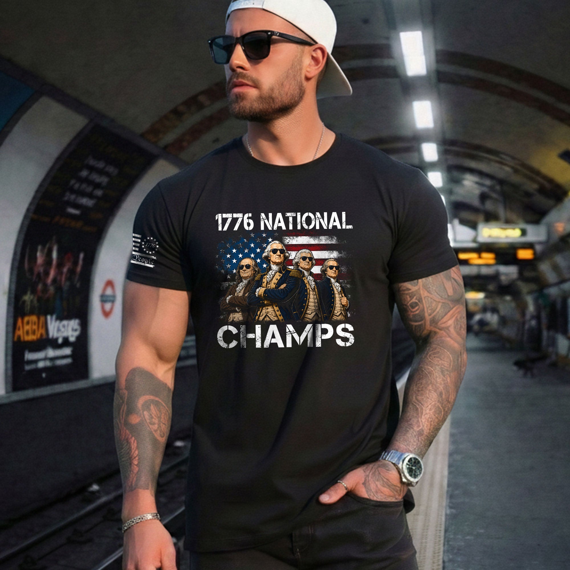 1776 National Champs T-Shirt - Patriotic Founding Fathers Graphic Tee for Men & Women - Rust Field Wear
