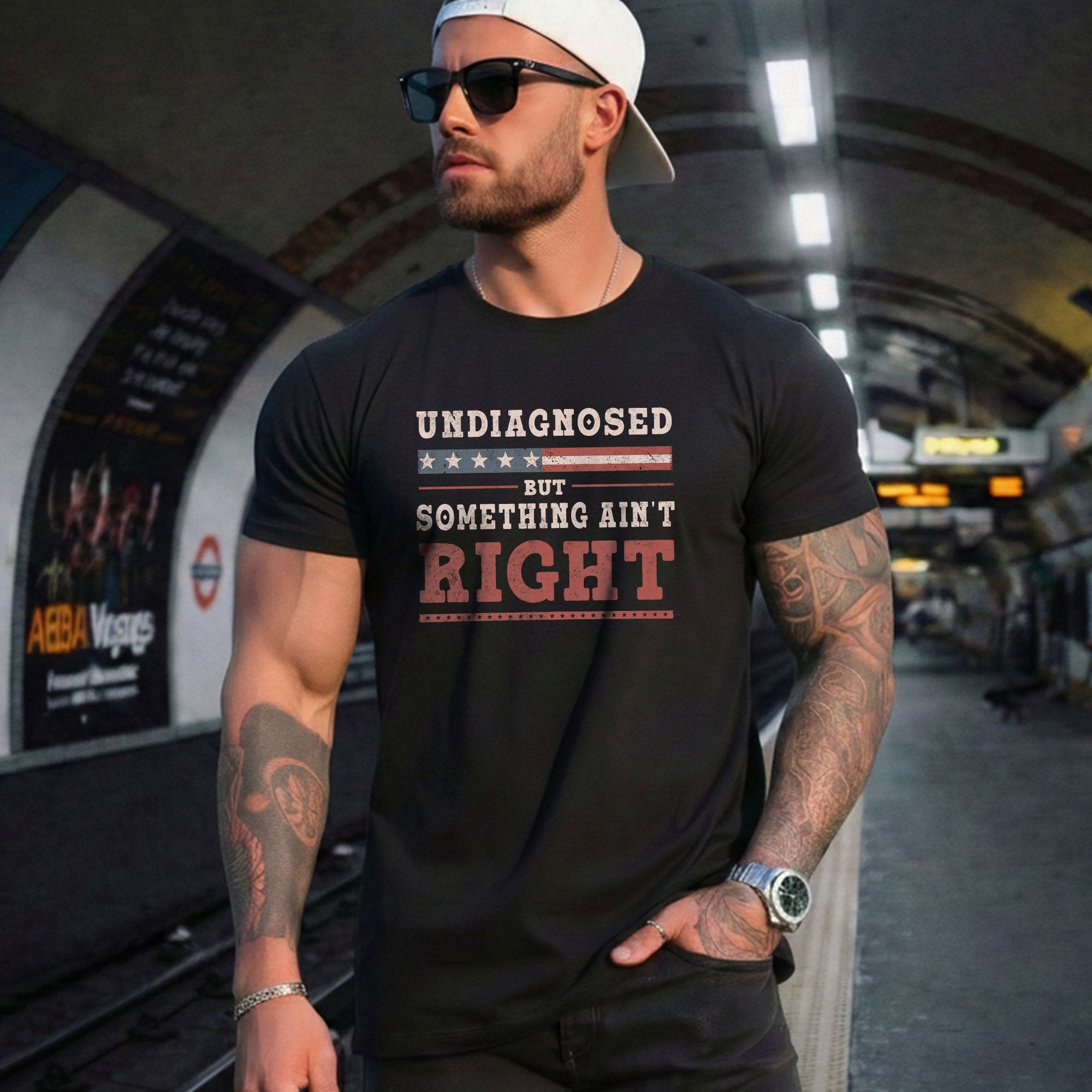 Undiagnosed But Something Ain't Right Shirt Patriotic Vintage Funny Quote Graphic Tee - Rust Field Wear