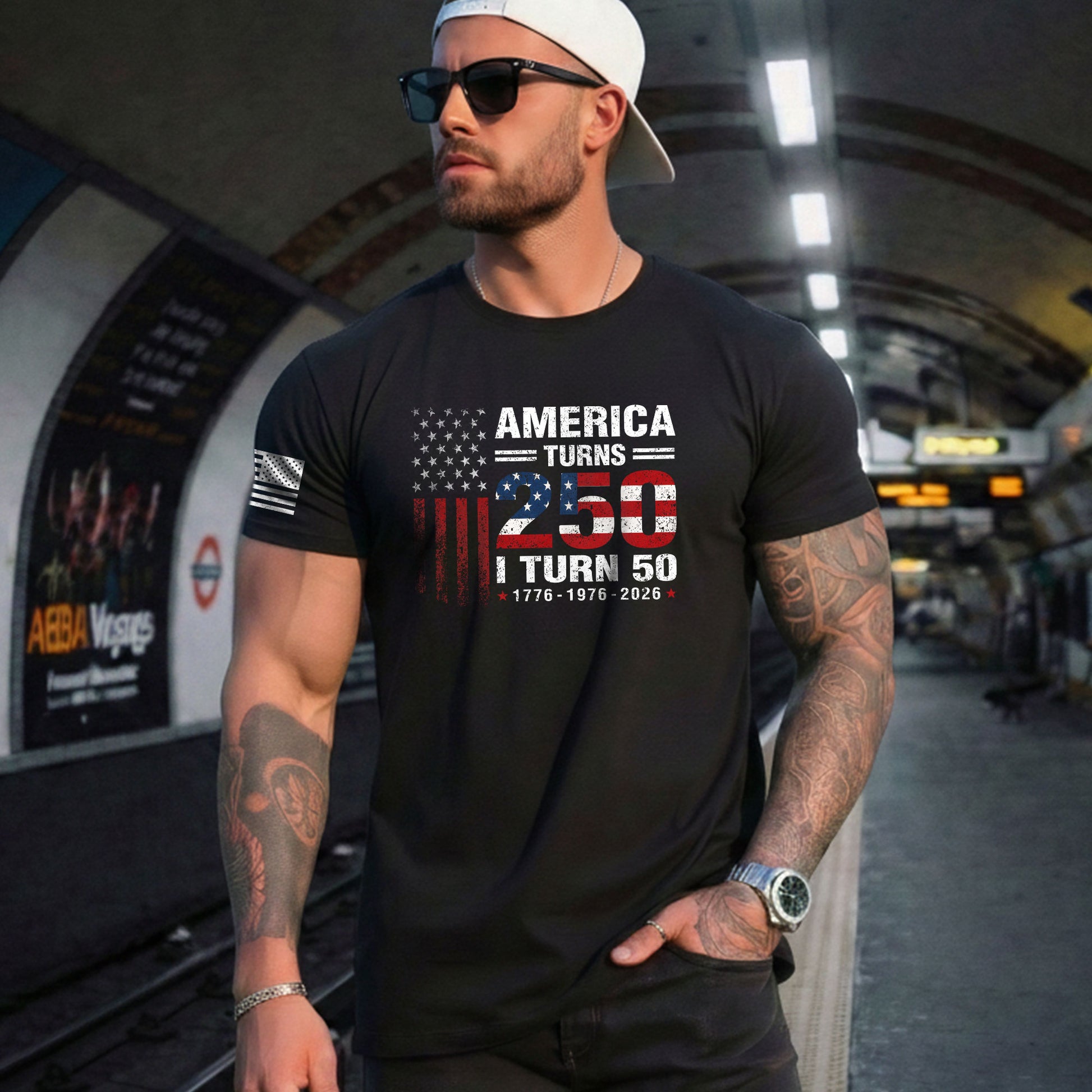 Vintage Style 250 & 50 Birthday Shirt: 1776-2026 Patriotic Anniversary Graphic Tee - Rust Field Wear