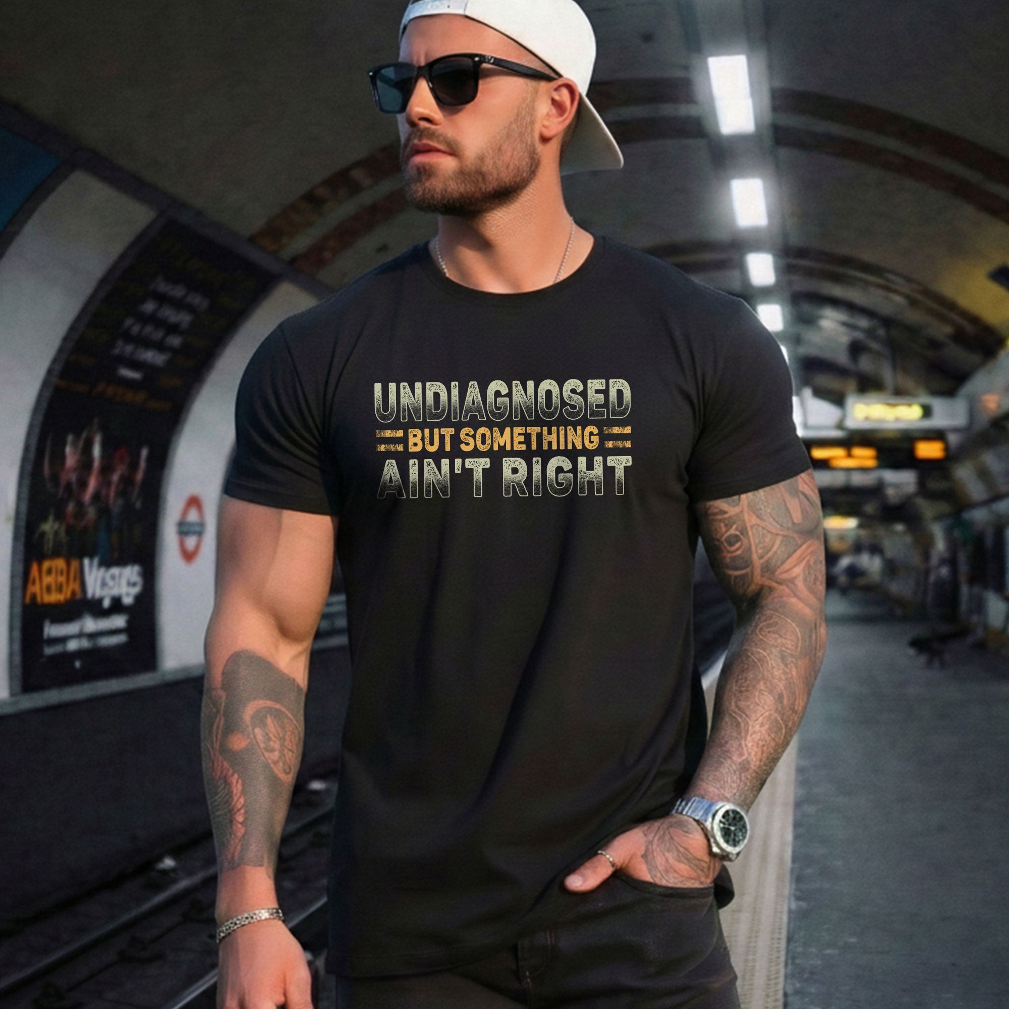 Undiagnosed But Something Ain't Right Graphic T Shirt Retro Style Casual Mens Tee - Rust Field Wear