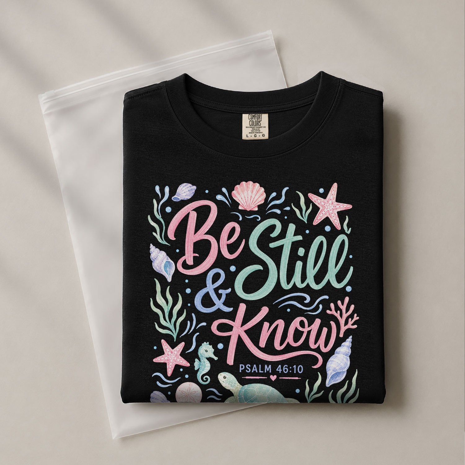Be Still And Know Shirt Sea Turtle Ocean Beach Christian Psalm 46 10 Faith Graphic Tee - Rust Field Wear