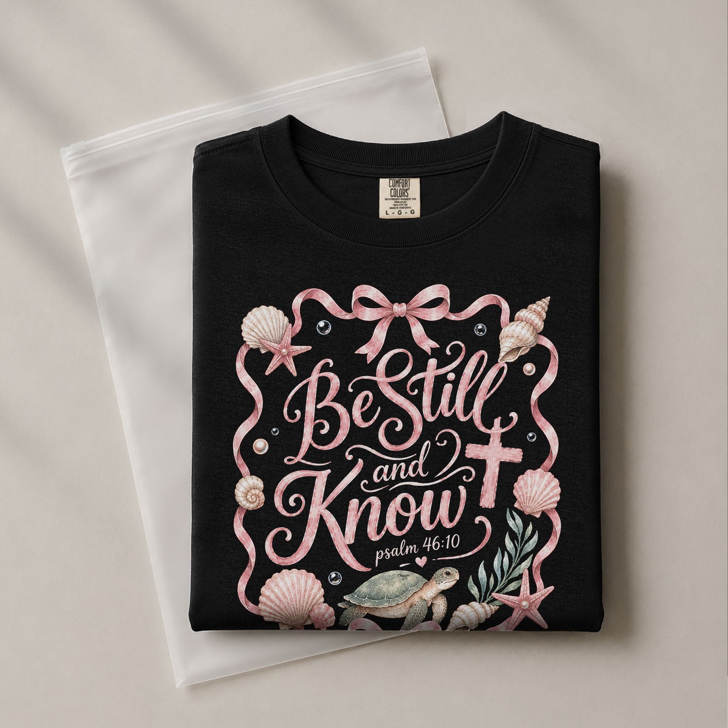 Be Still And Know Shirt Sea Turtle Beach Christian Psalm 46 10 Faith Women Graphic Tee - Rust Field Wear