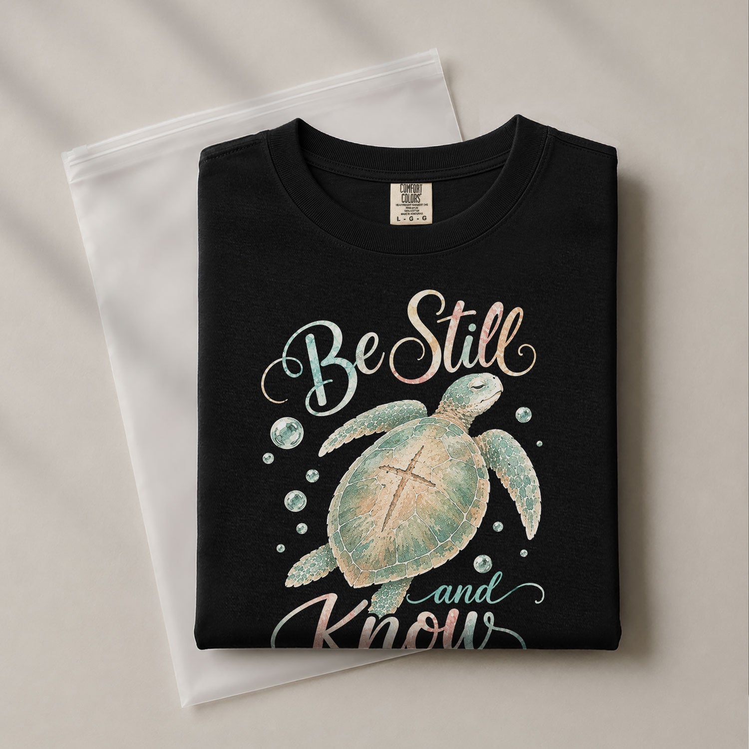Be Still And Know Shirt Sea Turtle Cross Ocean Christian Psalm 46 10 Faith Graphic Tee - Rust Field Wear