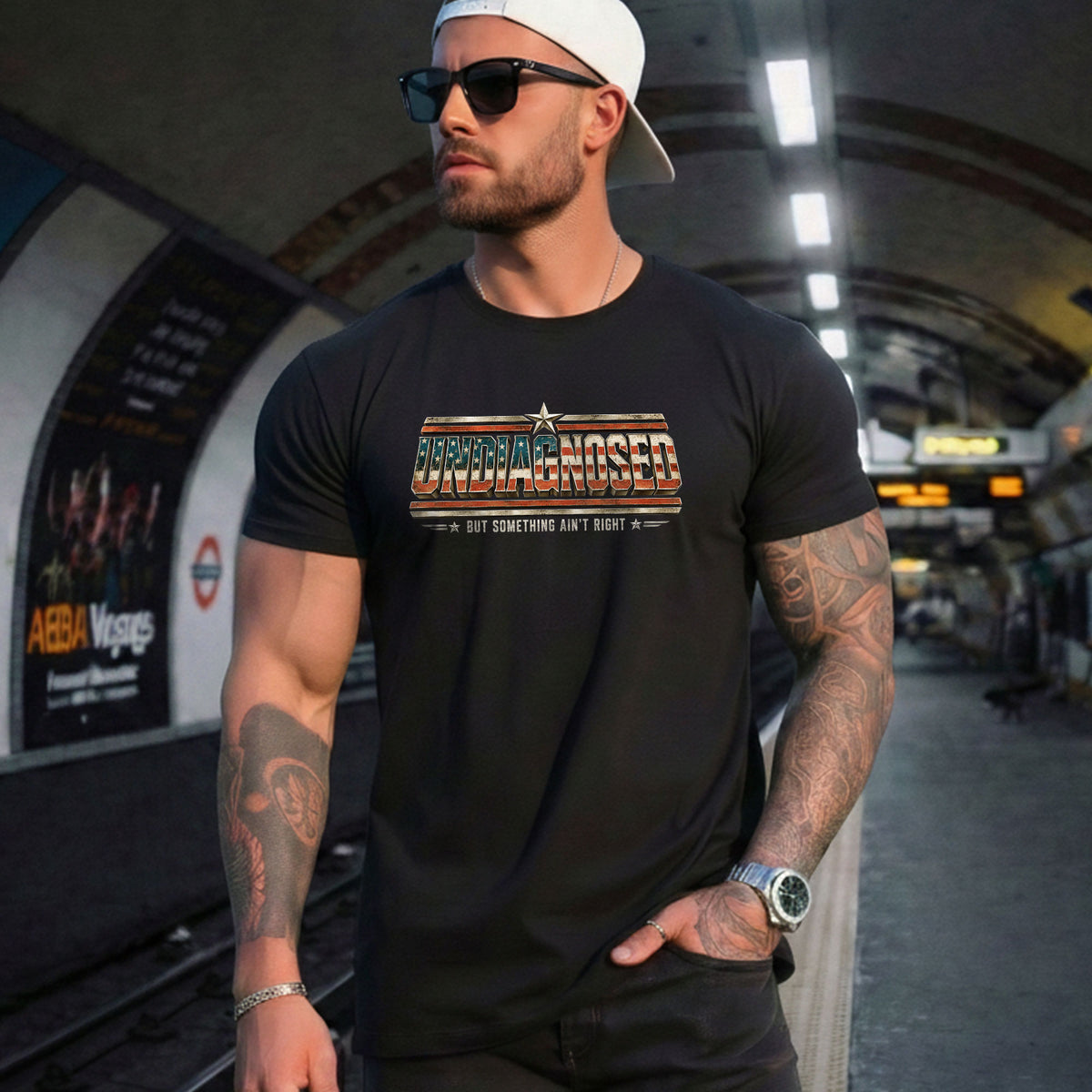 Undiagnosed But Something Ain't Right Patriotic Funny Shirt Vintage Humor Graphic Tee - Rust Field Wear