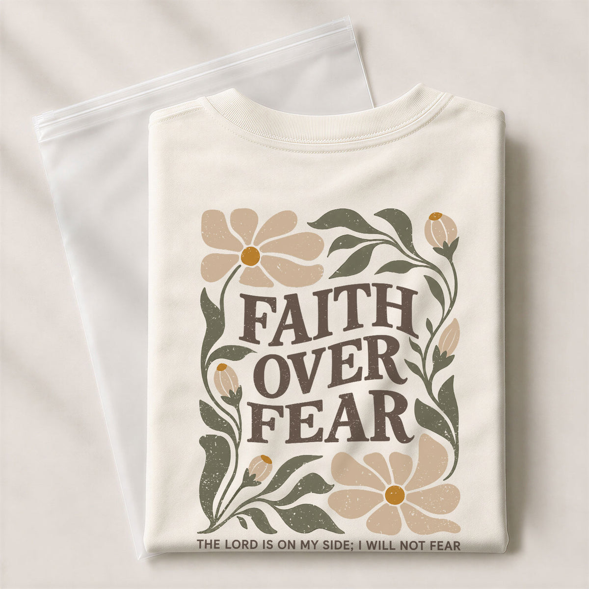 Faith Over Fear Shirt Christian Women T-Shirt Wildflower Floral Psalm 118:6 Verse Tee - Rust Field Wear