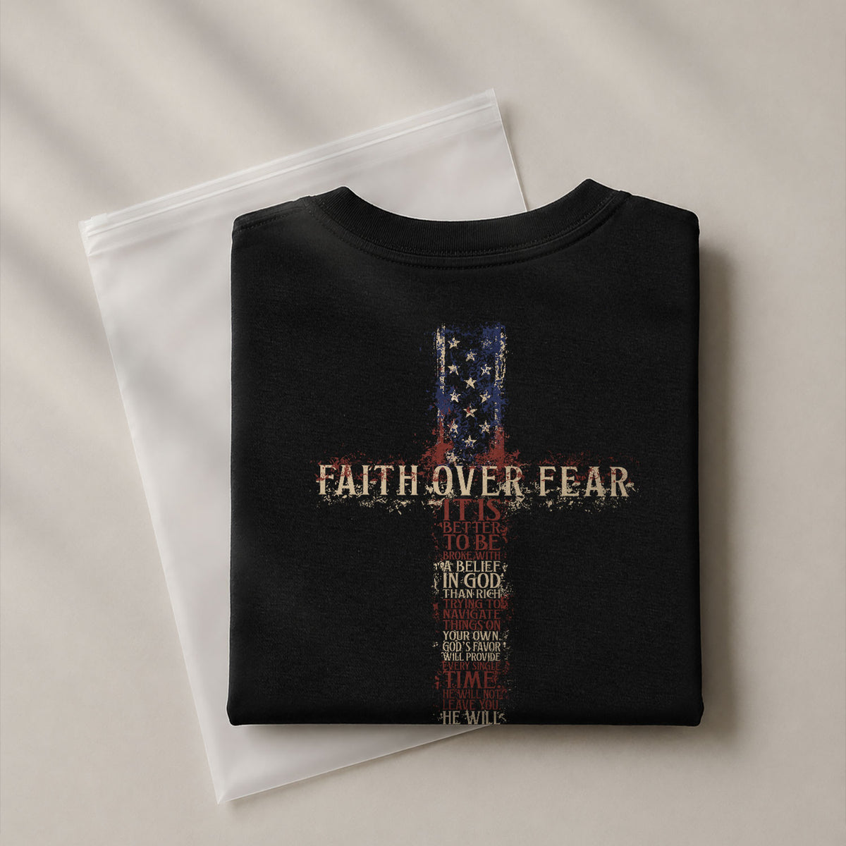 Faith Over Fear American Flag Cross Psalms 118 6 Christian T Shirt Apparel Top Unisex - Rust Field Wear