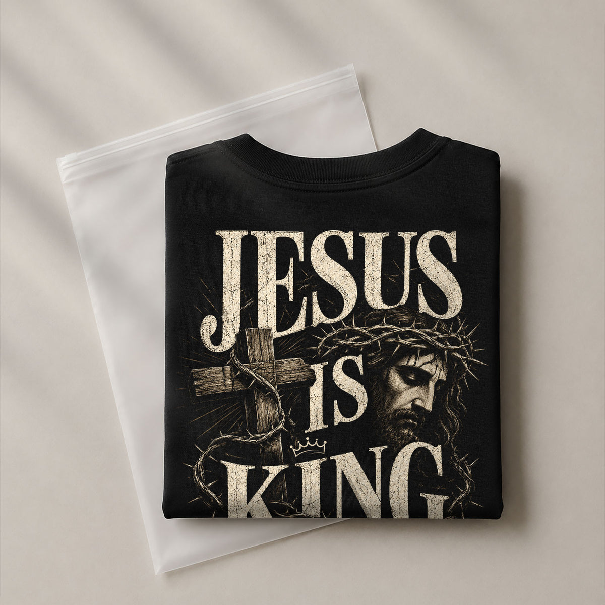 Jesus Is King Shirt Christian Men Shirt Revelation 17 14 Cross Graphic Tee Bible Verse - Rust Field Wear