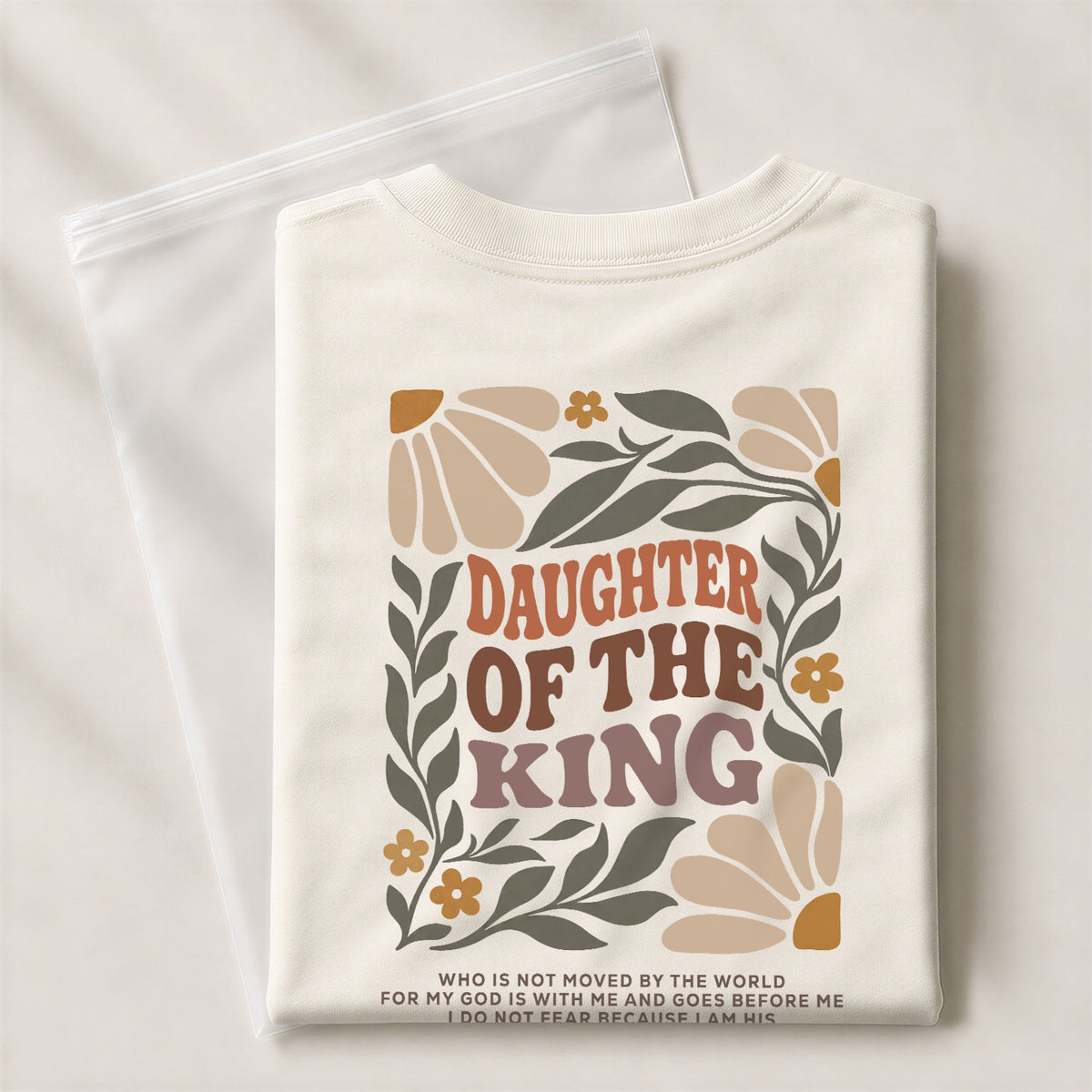 Daughter Of The King Retro Floral 2 Corinthians 6 18 Christian T Shirt Apparel Women - Rust Field Wear