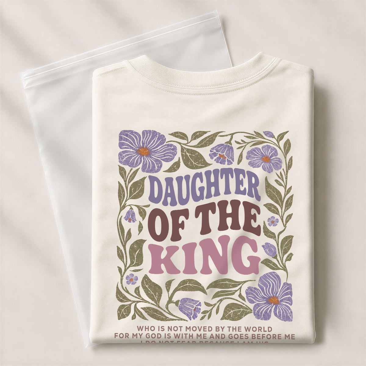 Daughter Of The King Purple Floral 2 Corinthians 6 18 Christian T Shirt Apparel Women - Rust Field Wear