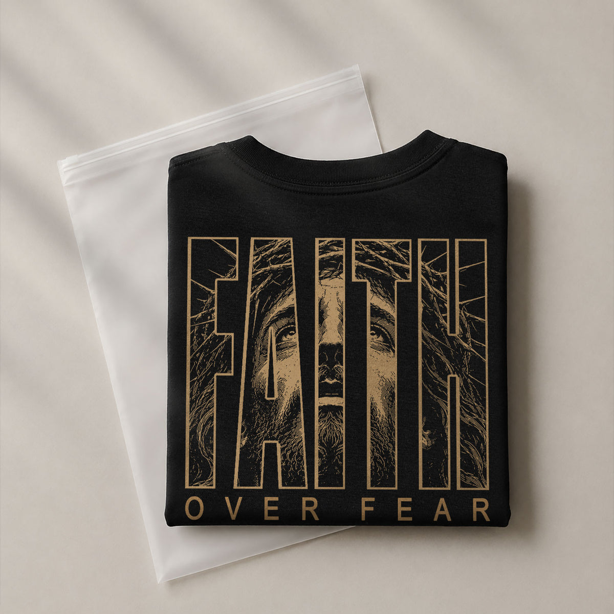 Faith Over Fear Psalms 118 6 Portrait Graphic Christian T Shirt Apparel Men Clothing - Rust Field Wear