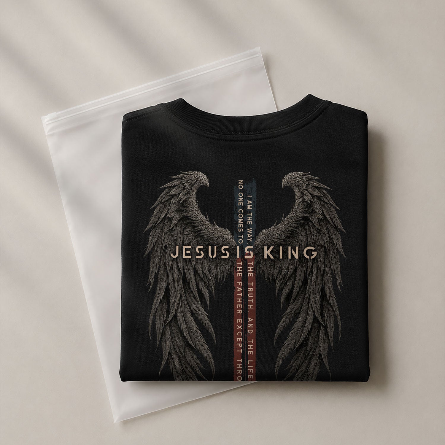 Jesus Is King T Shirt Christian Angel Wings Cross John 14 6 Religious Tee Apparel - Rust Field Wear