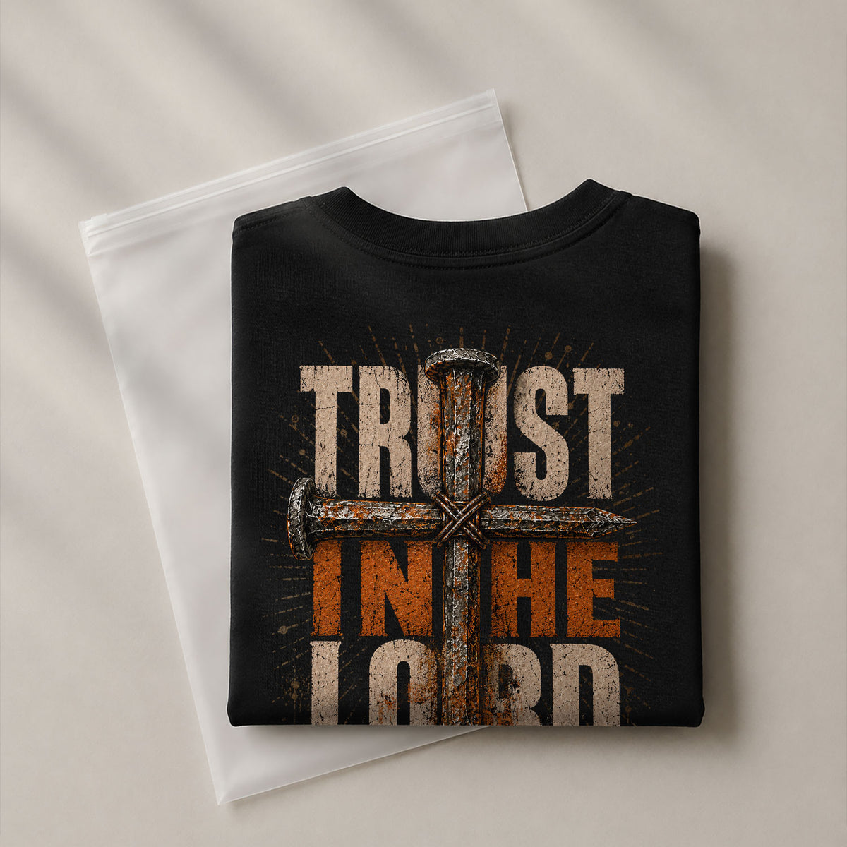 Trust In The Lord T Shirt Christian Cross Proverbs 3 5 6 Bible Verse Religious Apparel Tee - Rust Field Wear