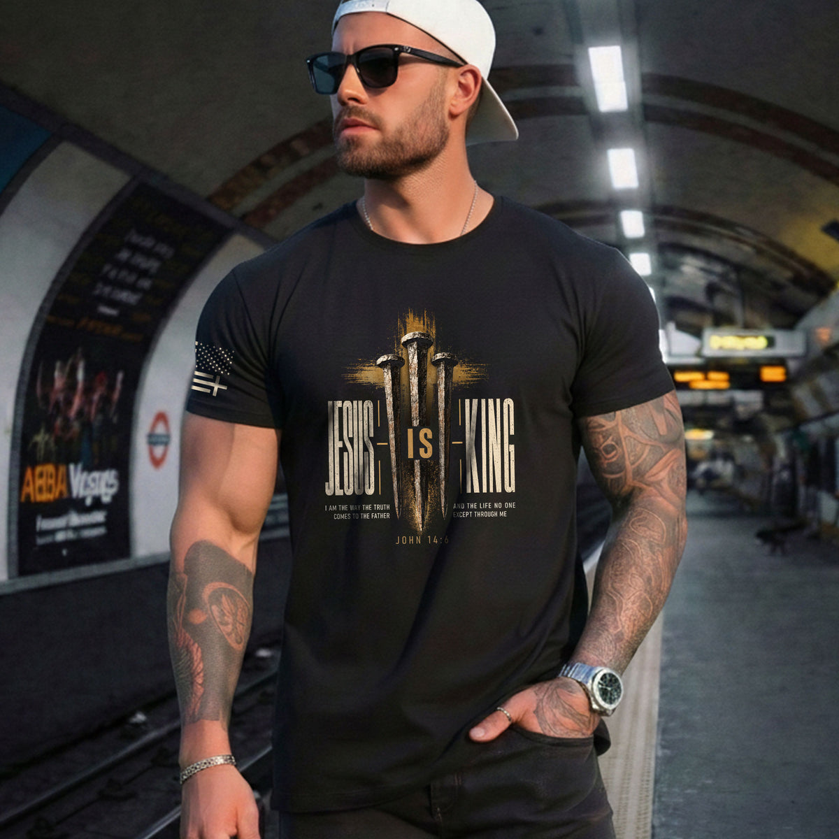 Jesus Is King T Shirt Christian Lion John 14 6 Cross Bible Verse Religious Tee Apparel - Rust Field Wear