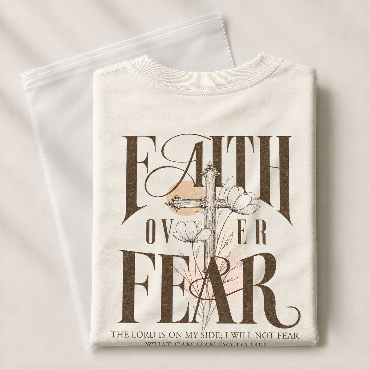 Faith Over Fear Shirt Christian Women Vintage Floral Cross Shirt Psalm 118 Bible Tee - Rust Field Wear